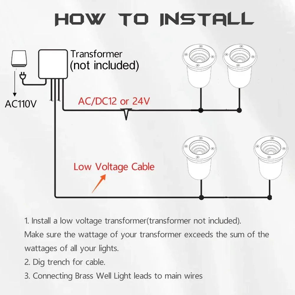 Brass In-Ground Well Light 3000K Warm White-LT2202A - FTL Outdoor Wall Lighting LED Light Bulbs