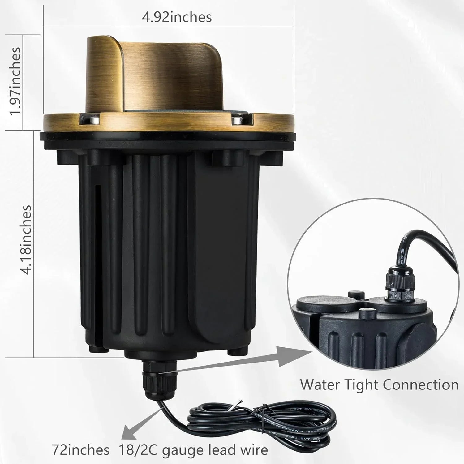 Brass In-Ground Well Light 3000K Warm White-LT2203B - FTL Outdoor Wall Lighting LED Light Bulbs