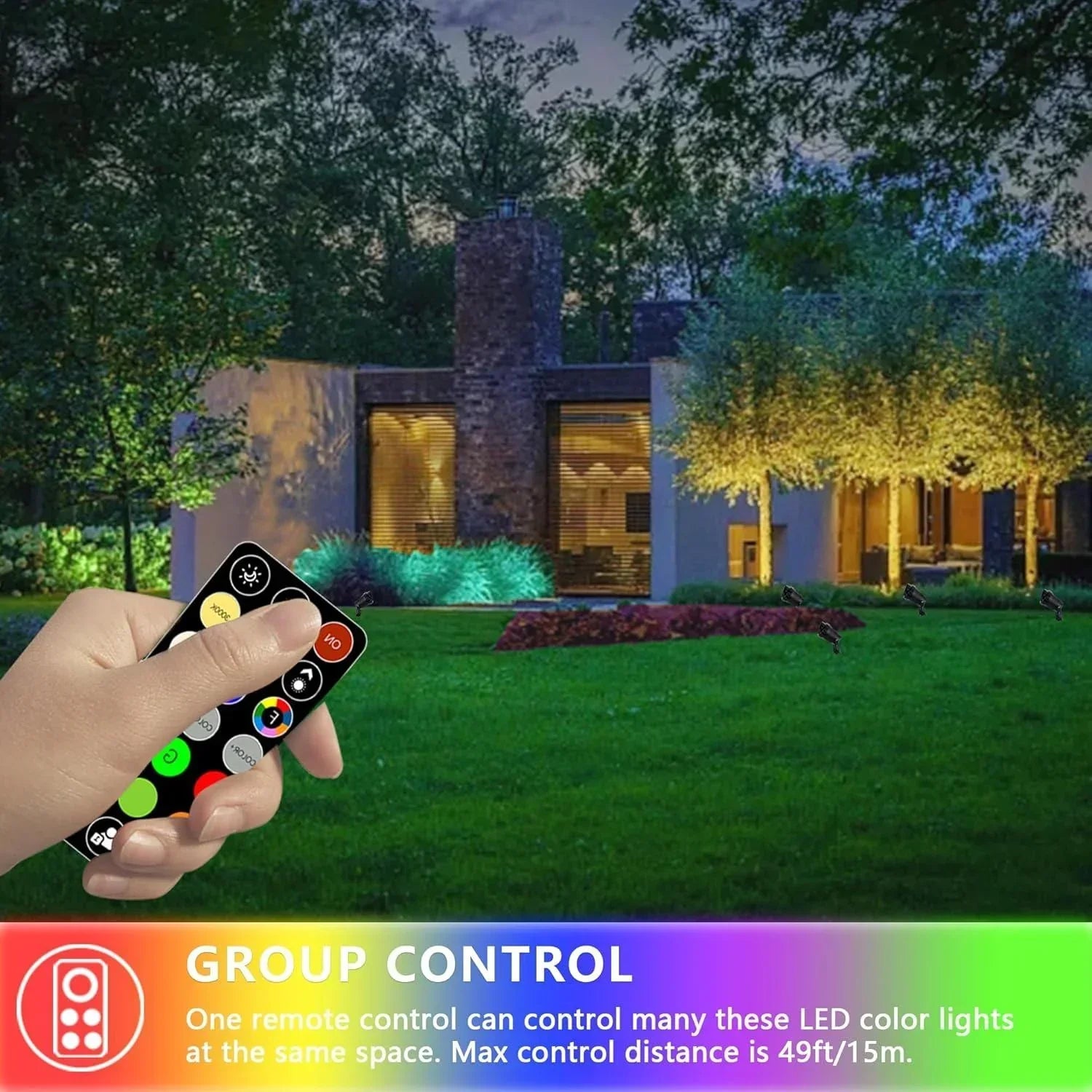 RGB LED Landscape Spotlight with Remote - FTL Outdoor Wall Lighting LED Light Bulbs