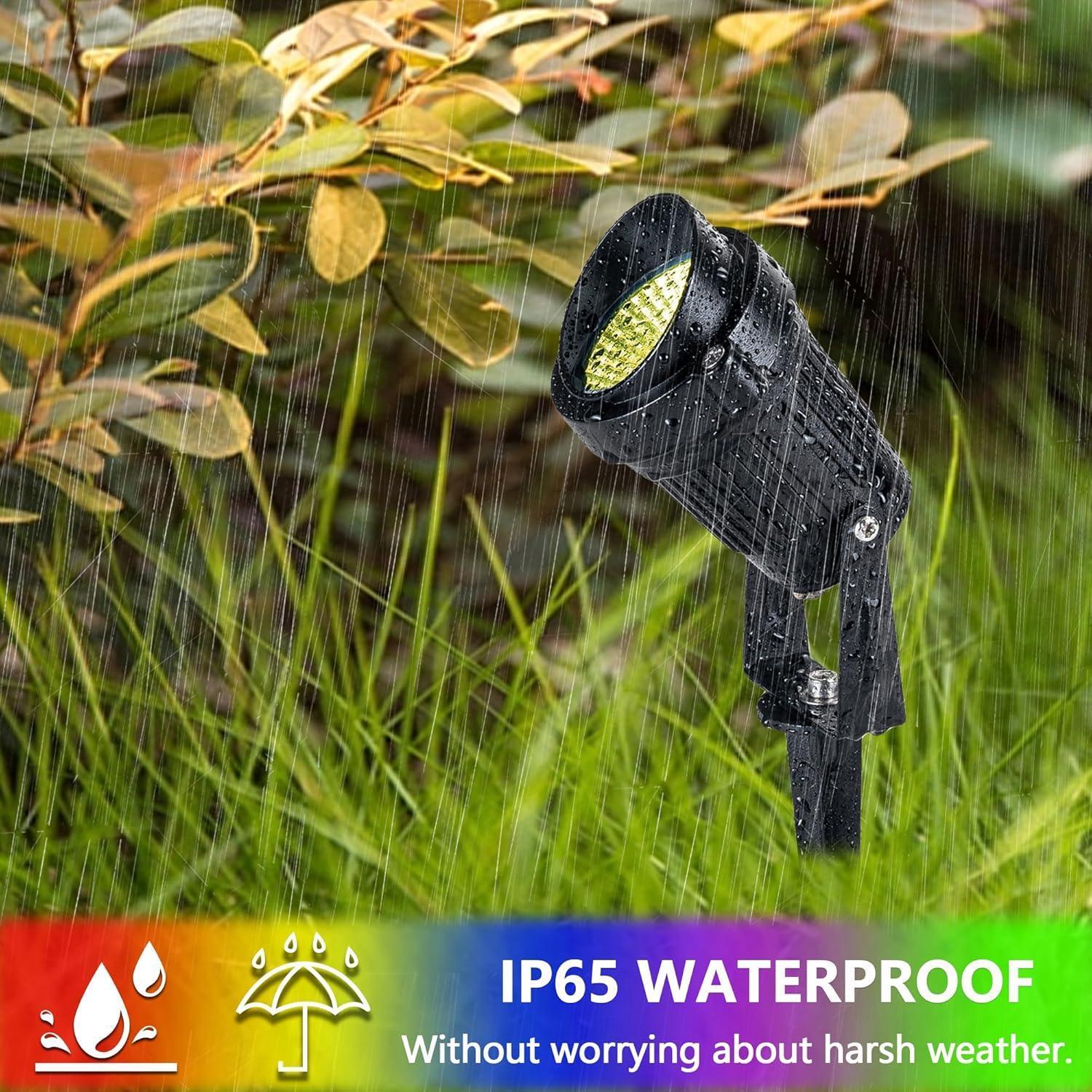 RGB LED Landscape Spotlight with Remote - FTL Outdoor Wall Lighting LED Light Bulbs