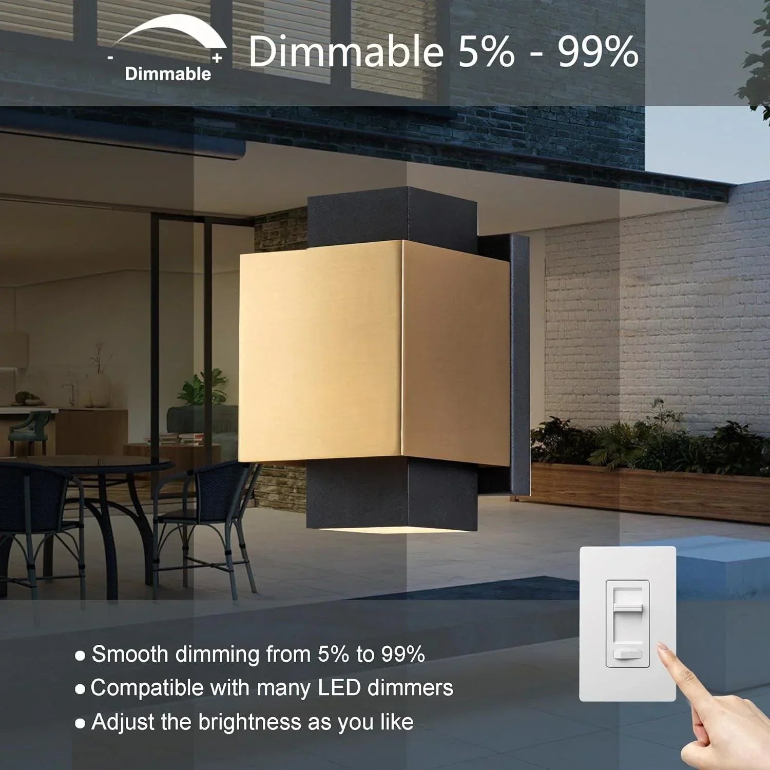 8" Modern Outdoor Wall Lights - FTL Outdoor Wall Lighting LED Light Bulbs