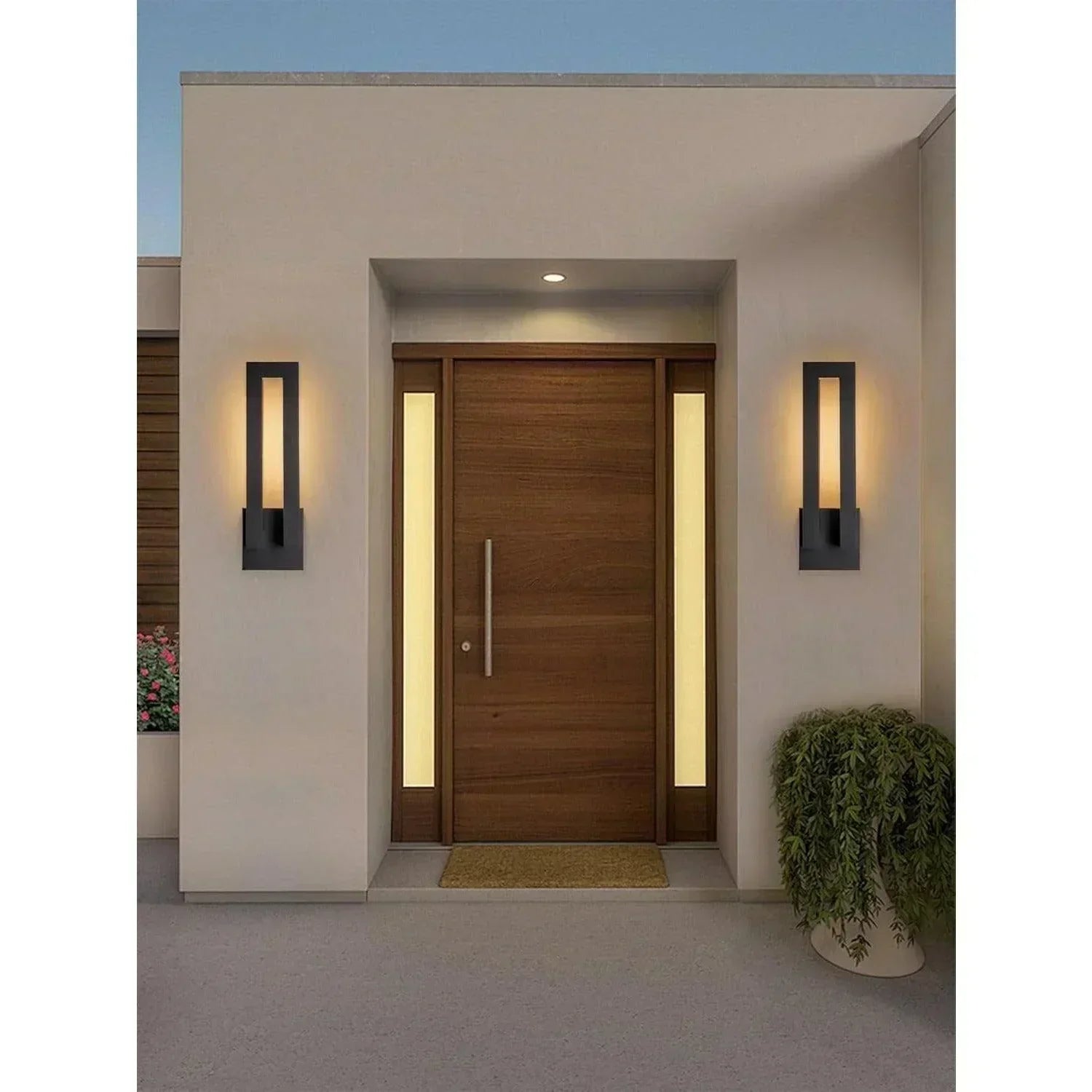 18" LED Outdoor Wall Lights Matte Black - FTL Outdoor Wall Lighting LED Light Bulbs
