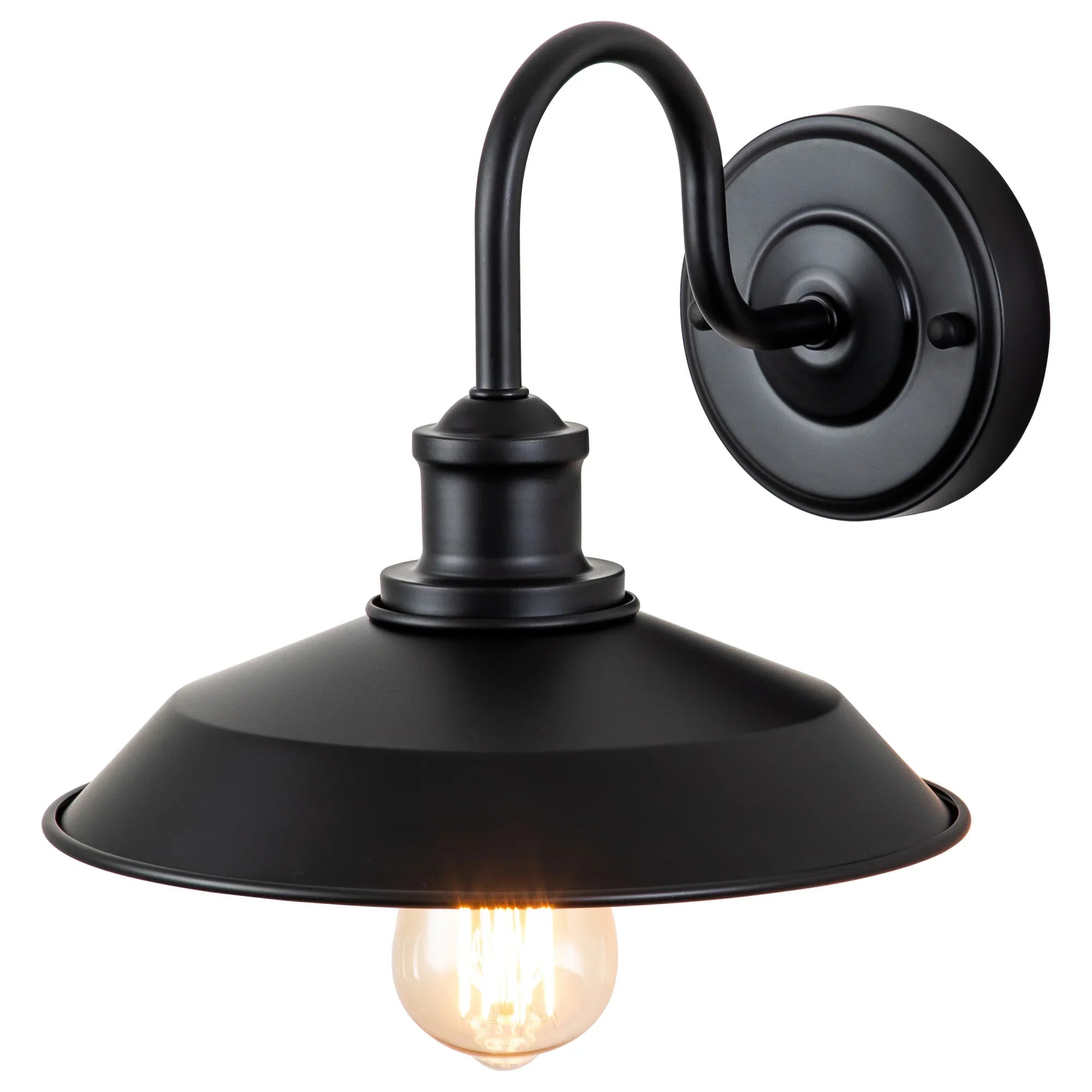 Black Outdoor Wall Lights with GFCI Outlet