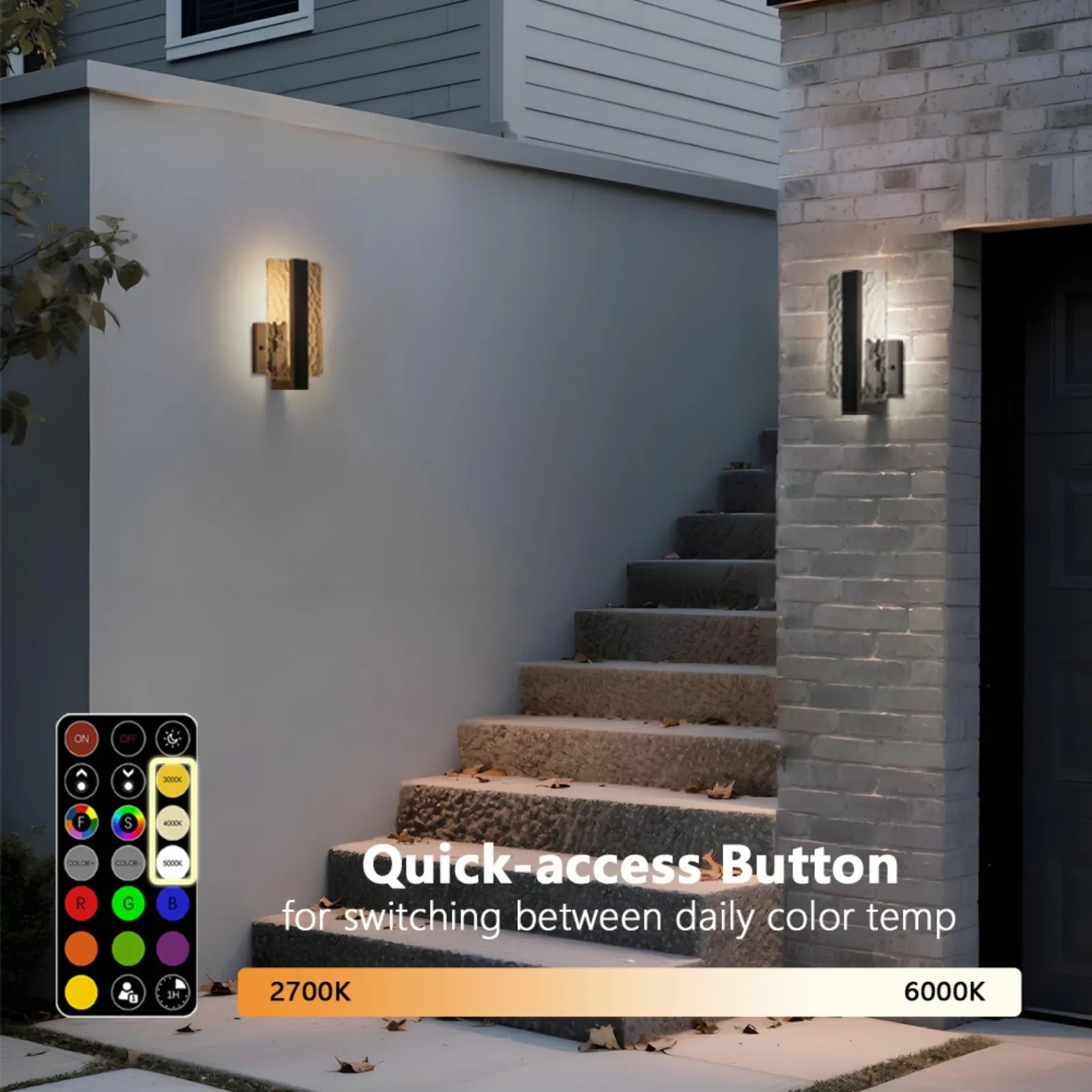 11.73“ RGB Outdoor Wall Lights Set of 2