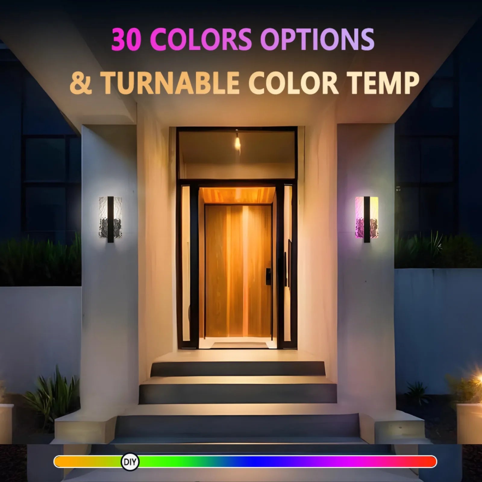11.73“ RGB Outdoor Wall Lights Set of 2