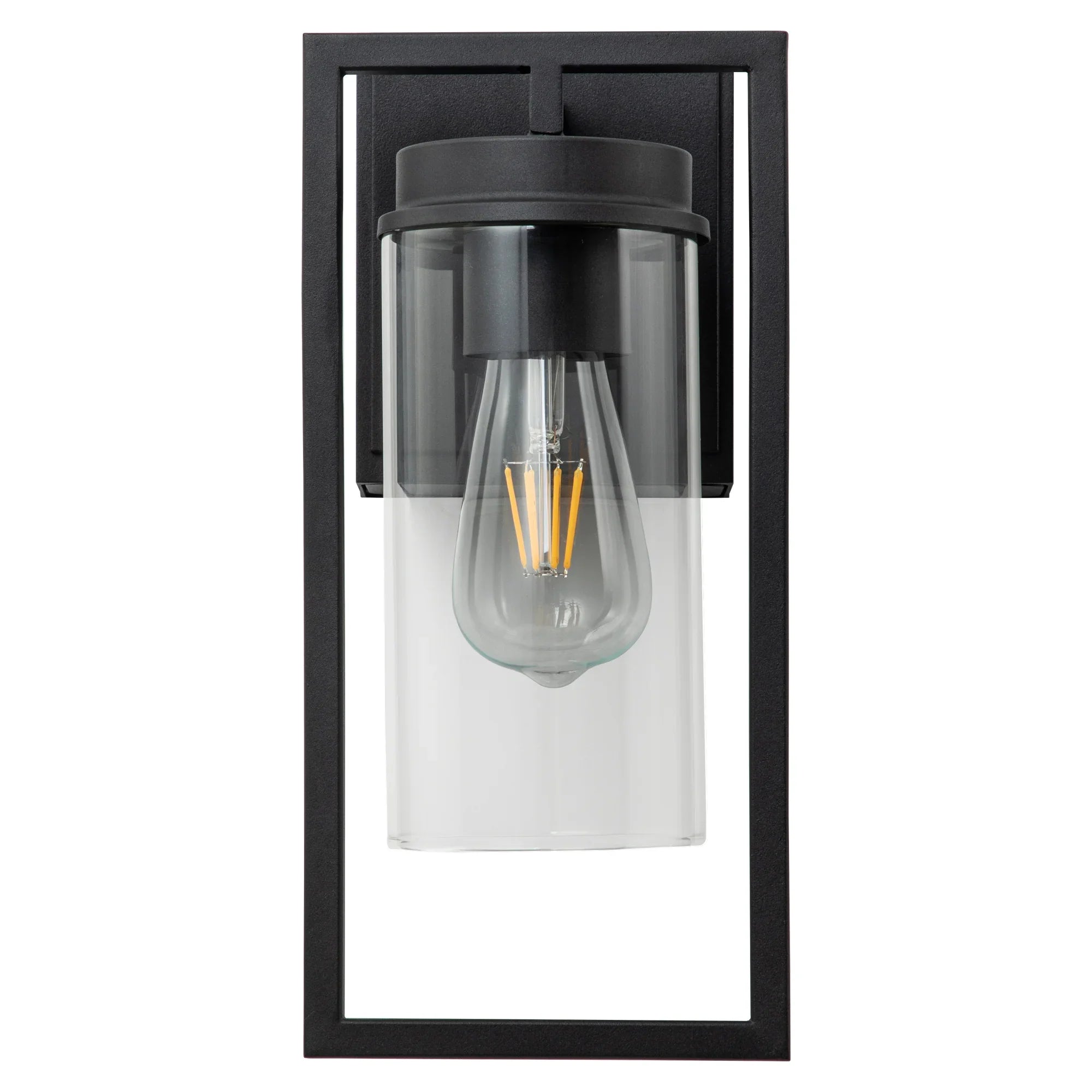 Black Outdoor Wall Lights with GFCI Outlet - FTL Outdoor Wall Lighting LED Light Bulbs