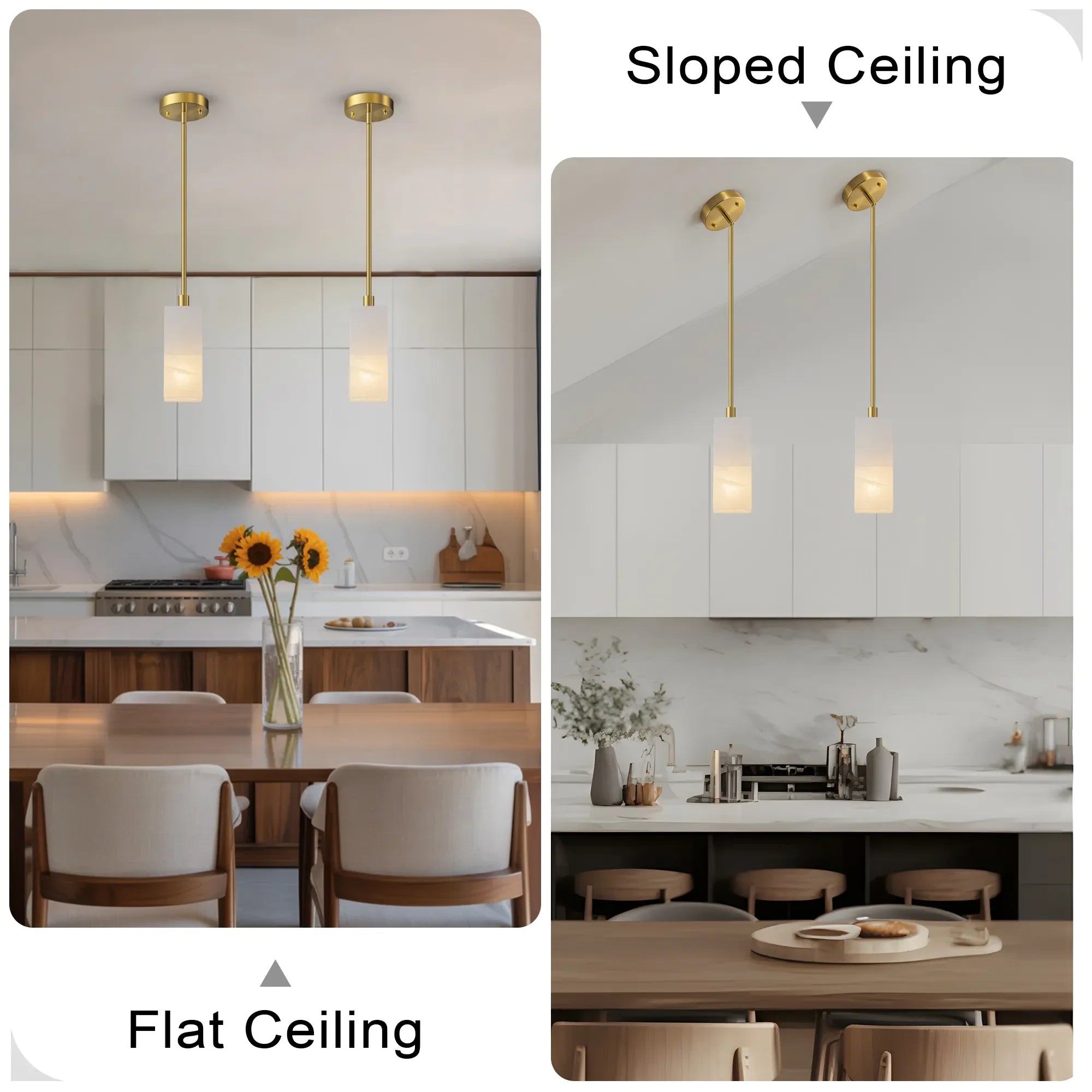 FTL Alabaster Pendant Lights Square 1 Light