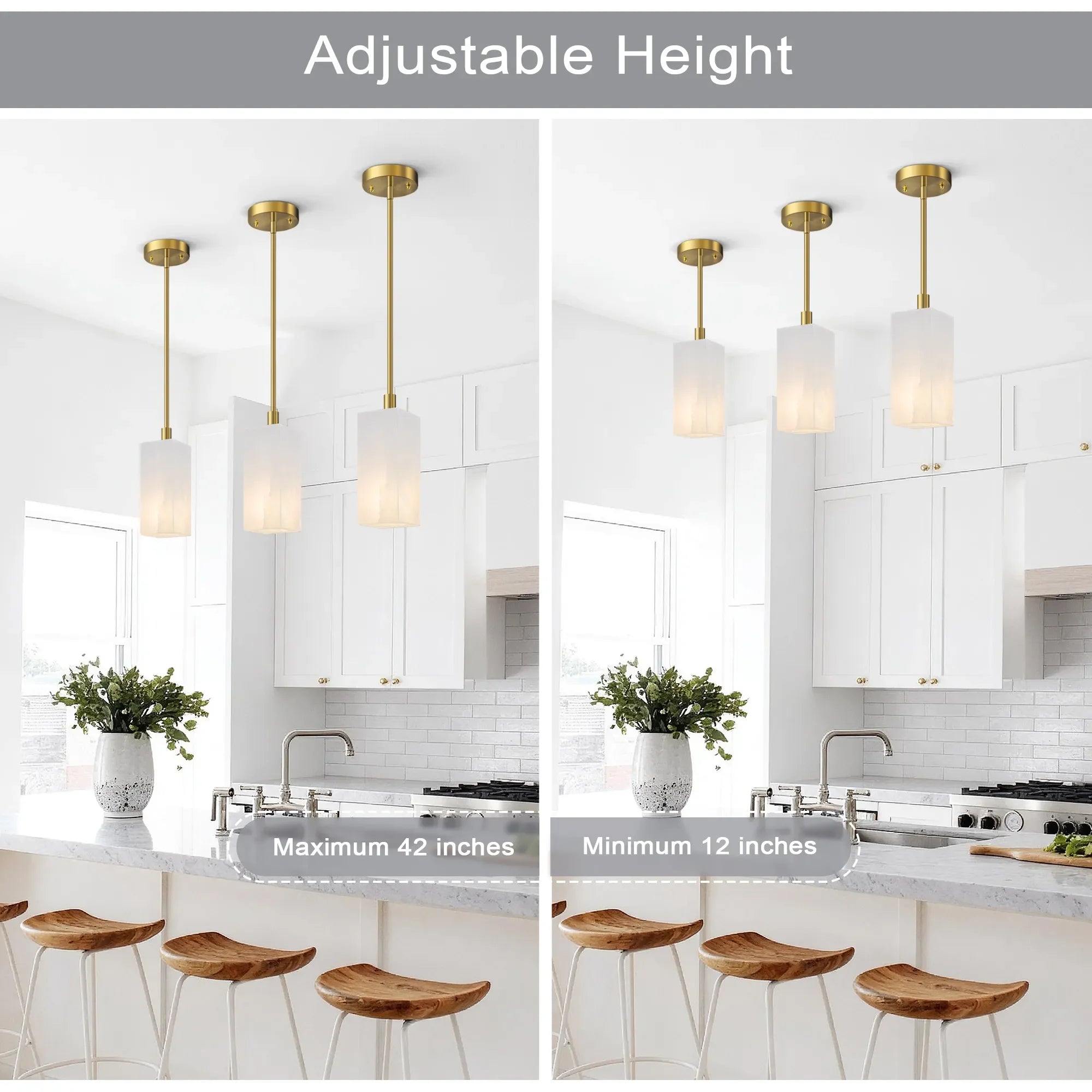 FTL Alabaster Pendant Lights Square 1 Light