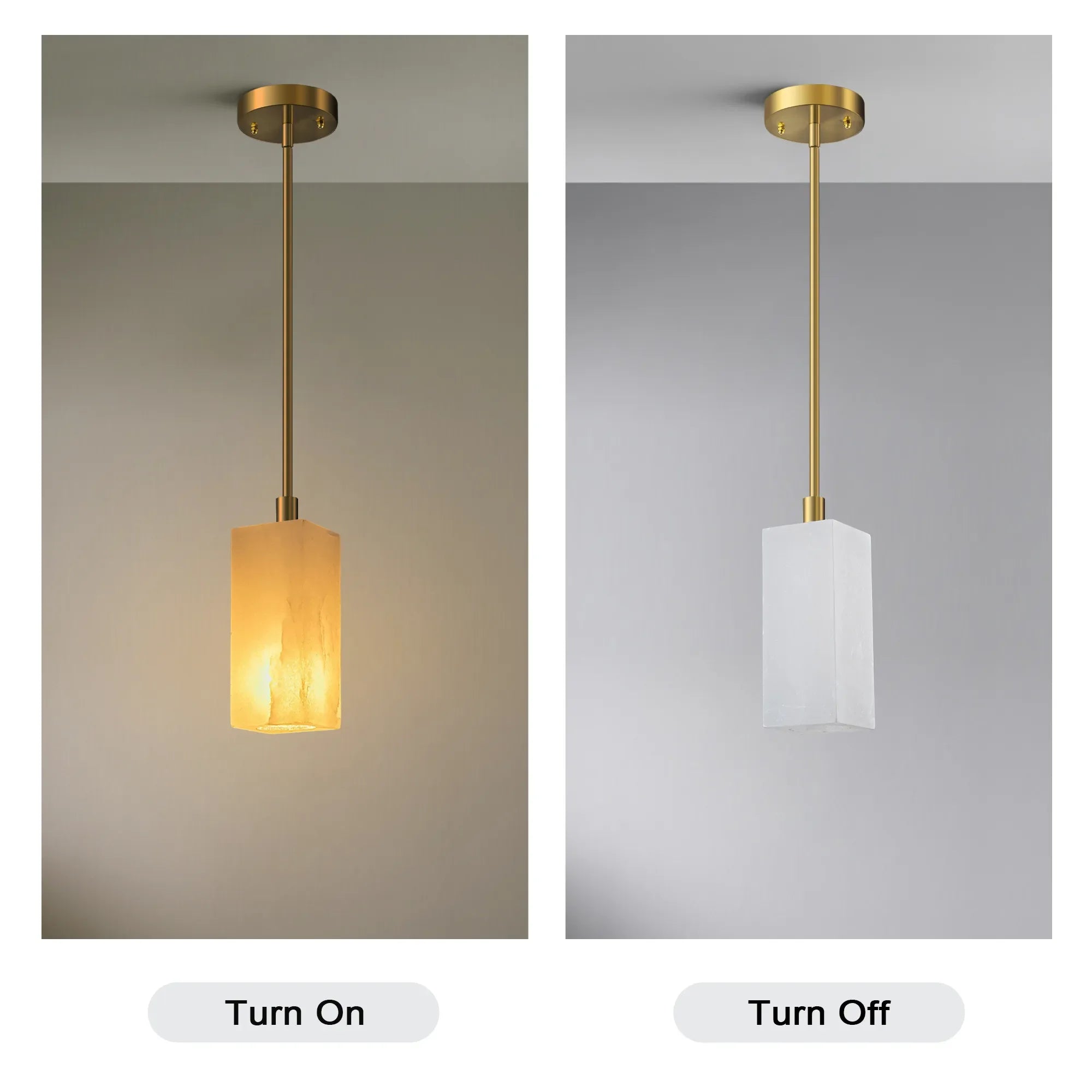 FTL Alabaster Pendant Lights Square 1 Light