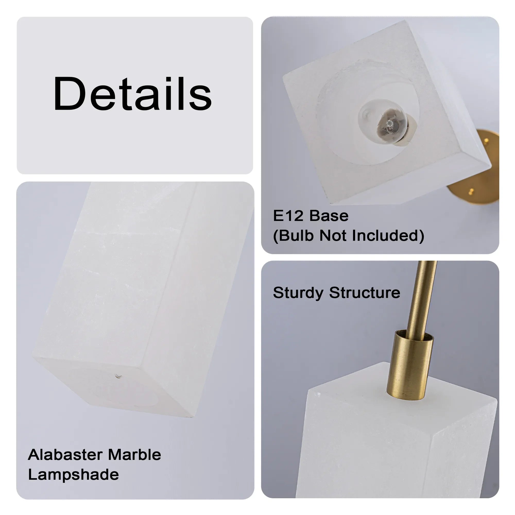 FTL Alabaster Pendant Lights Square 1 Light