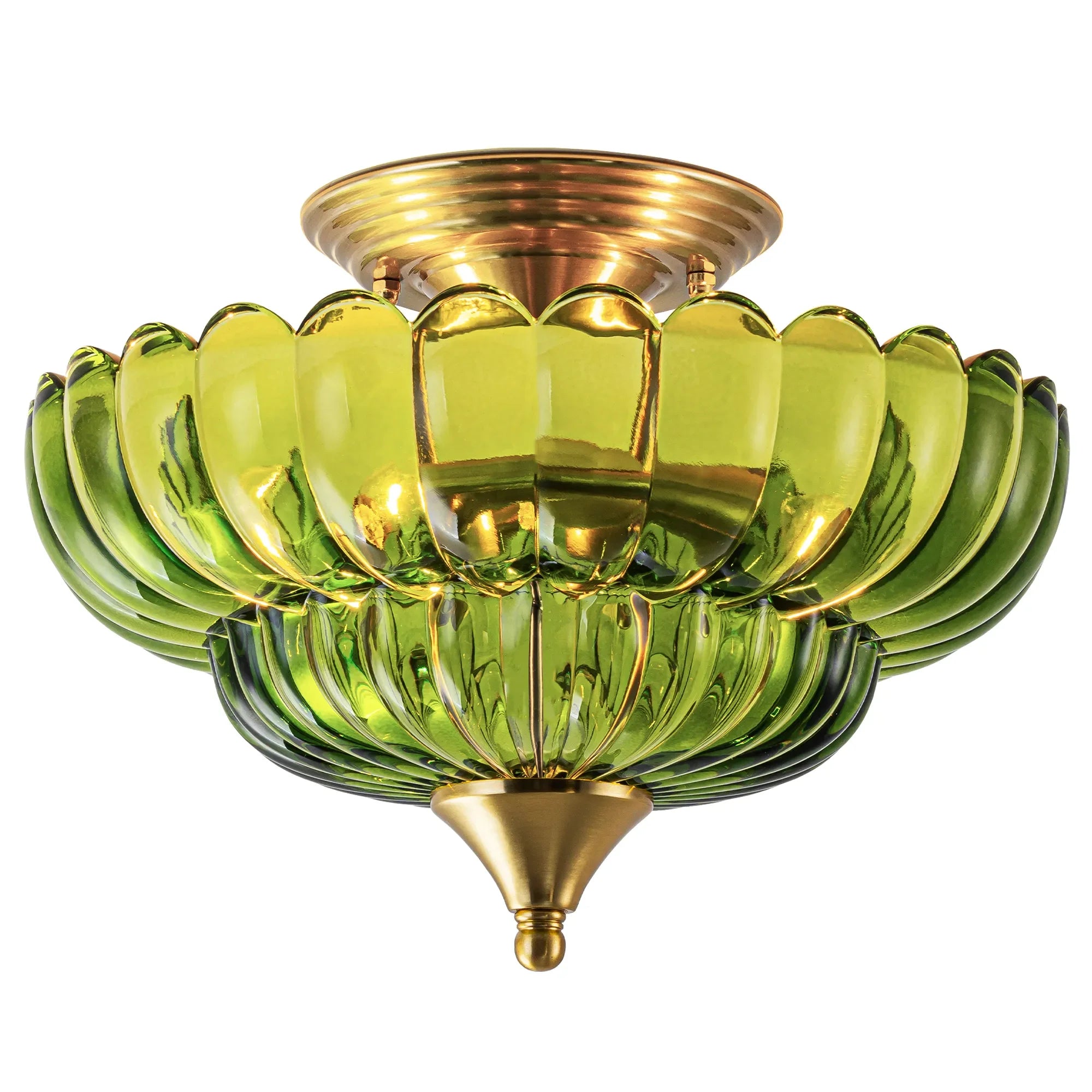 FTL 12“ Wide Gold Semi Flush Mount Ceiling Light