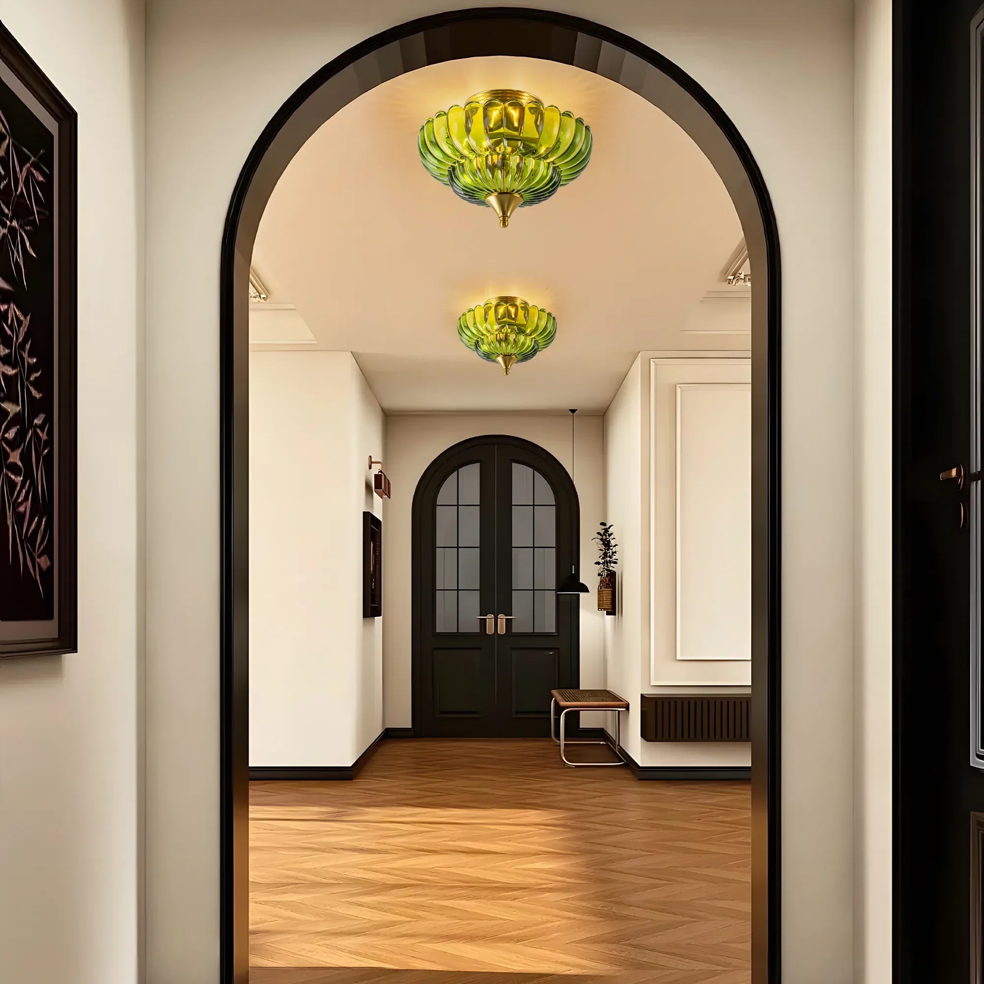 FTL 12“ Wide Gold Semi Flush Mount Ceiling Light