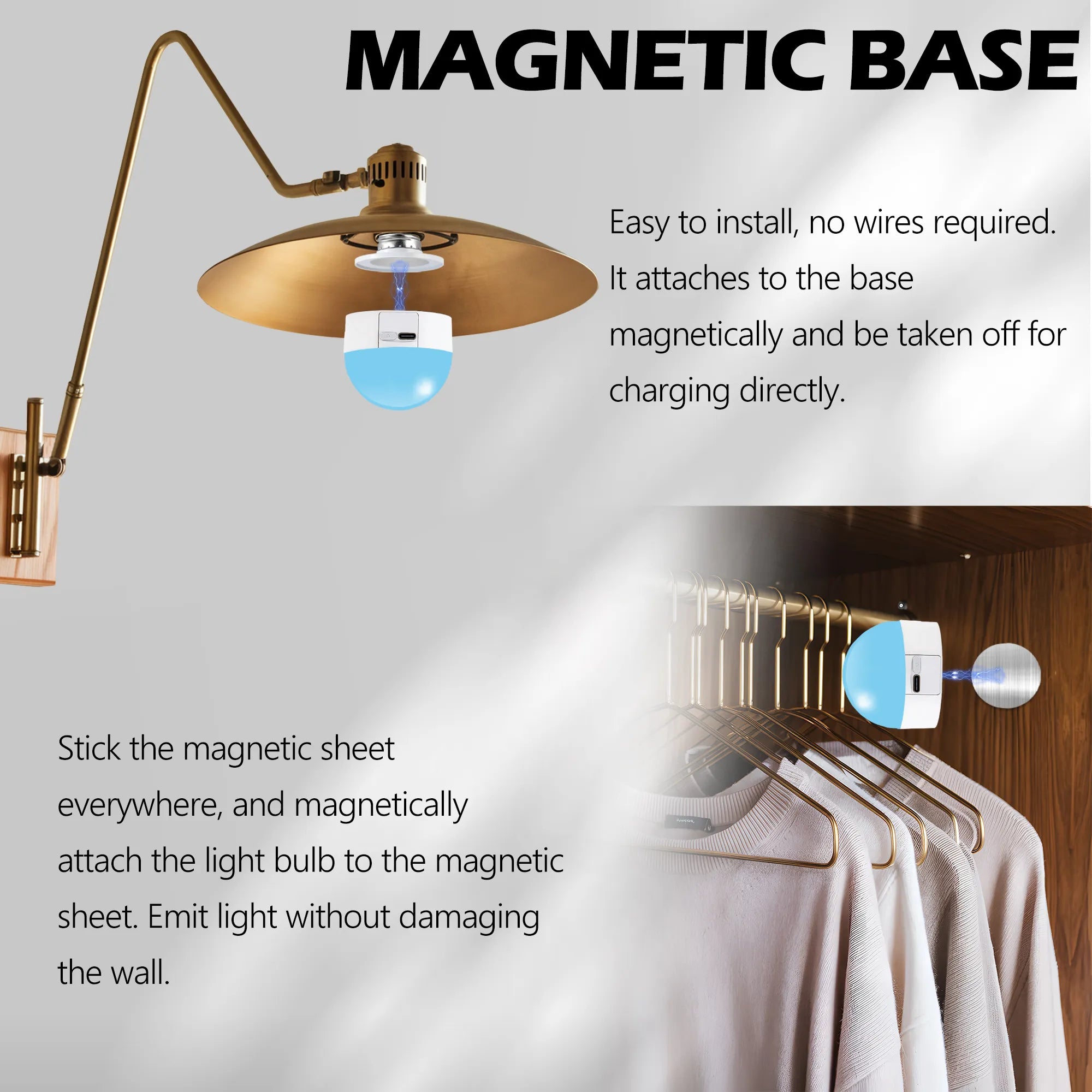 3.43" Rechargeable Color Changing Light Bulb 2-Pack