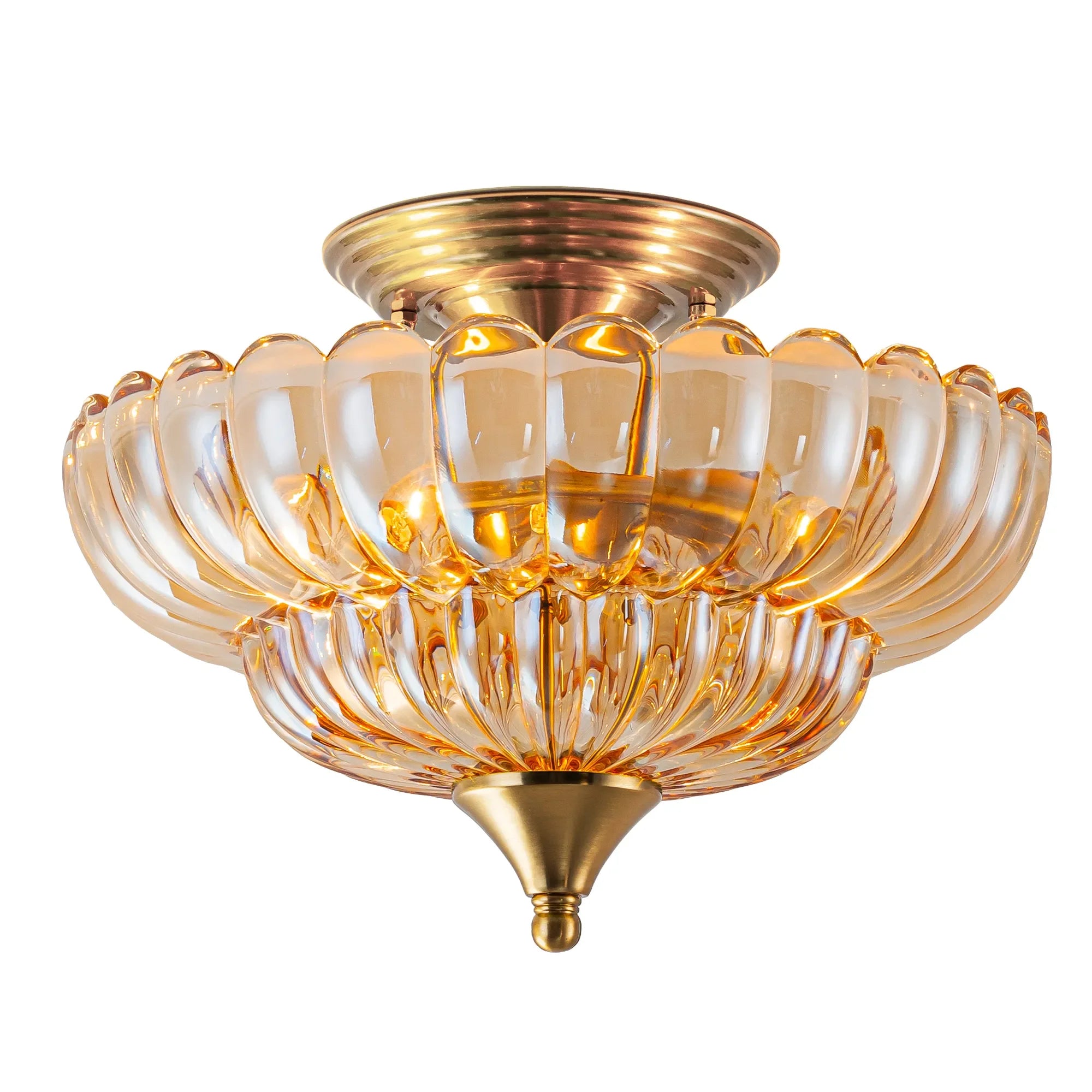 FTL 12“ Wide Gold Semi Flush Mount Ceiling Light