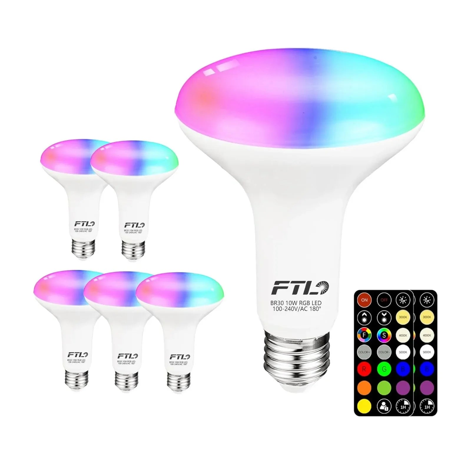 RGB Color Changing BR30 LED Bulbs with Remote