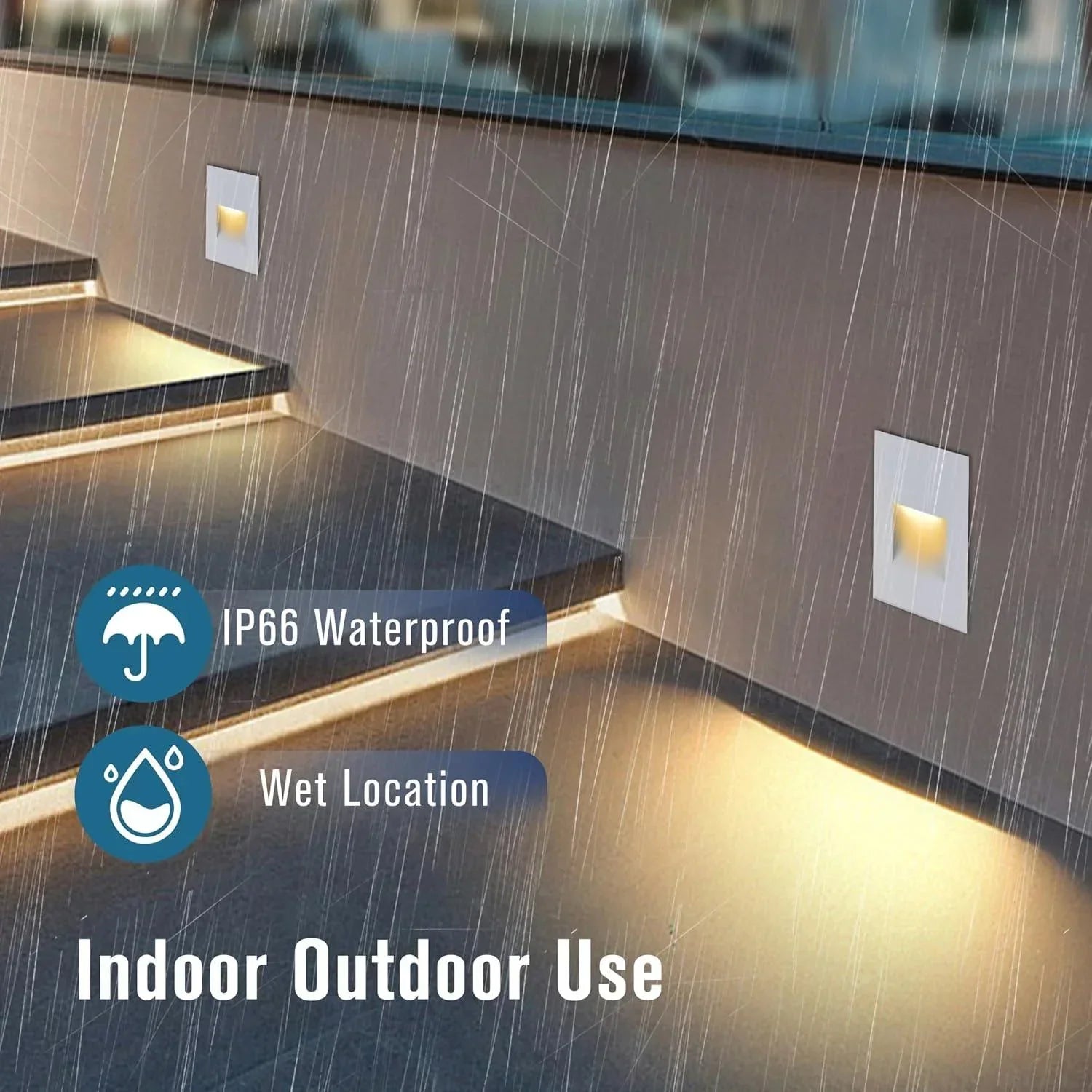 LED Step Lights 3000K Vertical Set of 3