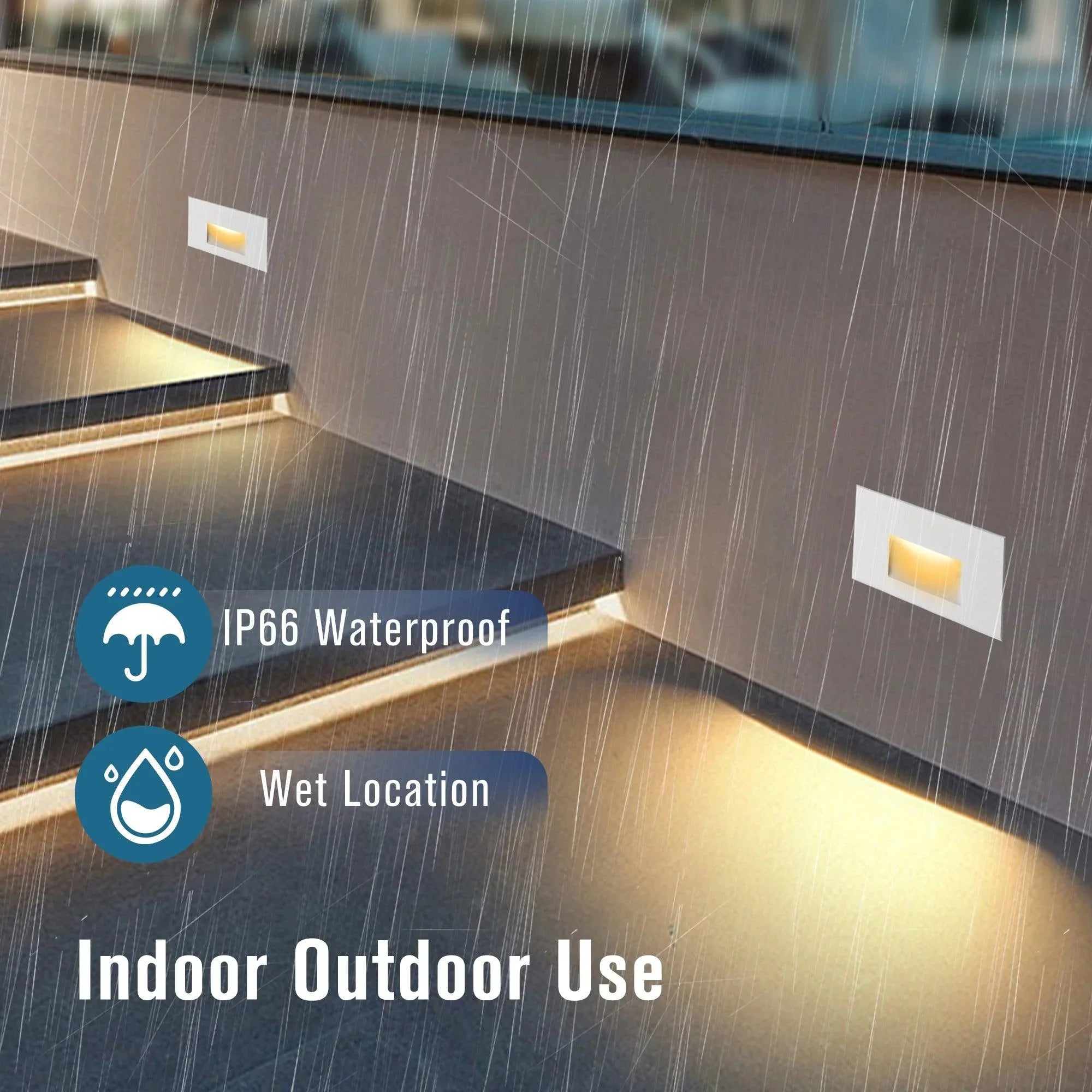 LED Step Lights 3000K Horizontal Set of 3