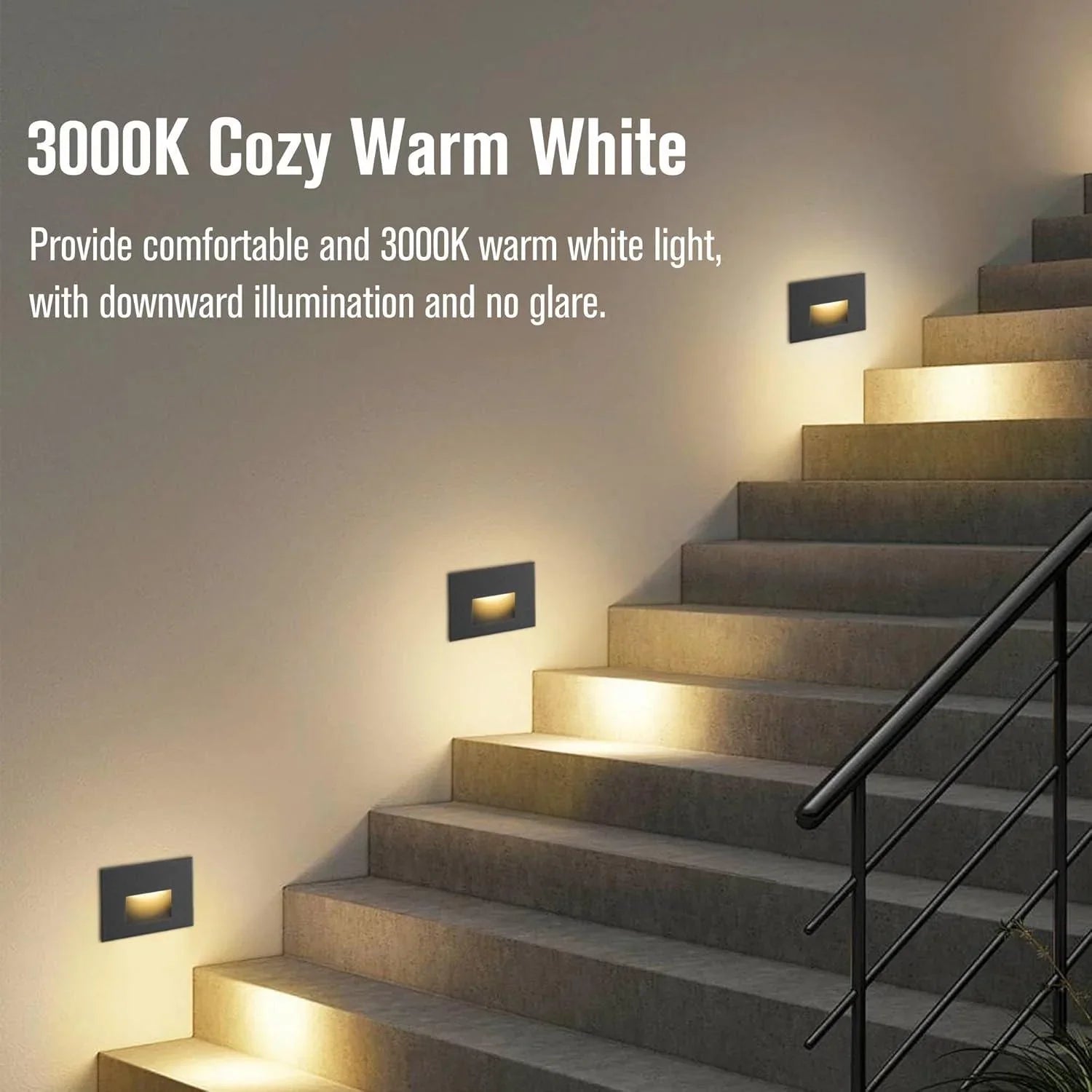 LED Step Lights 3000K Horizontal Set of 3