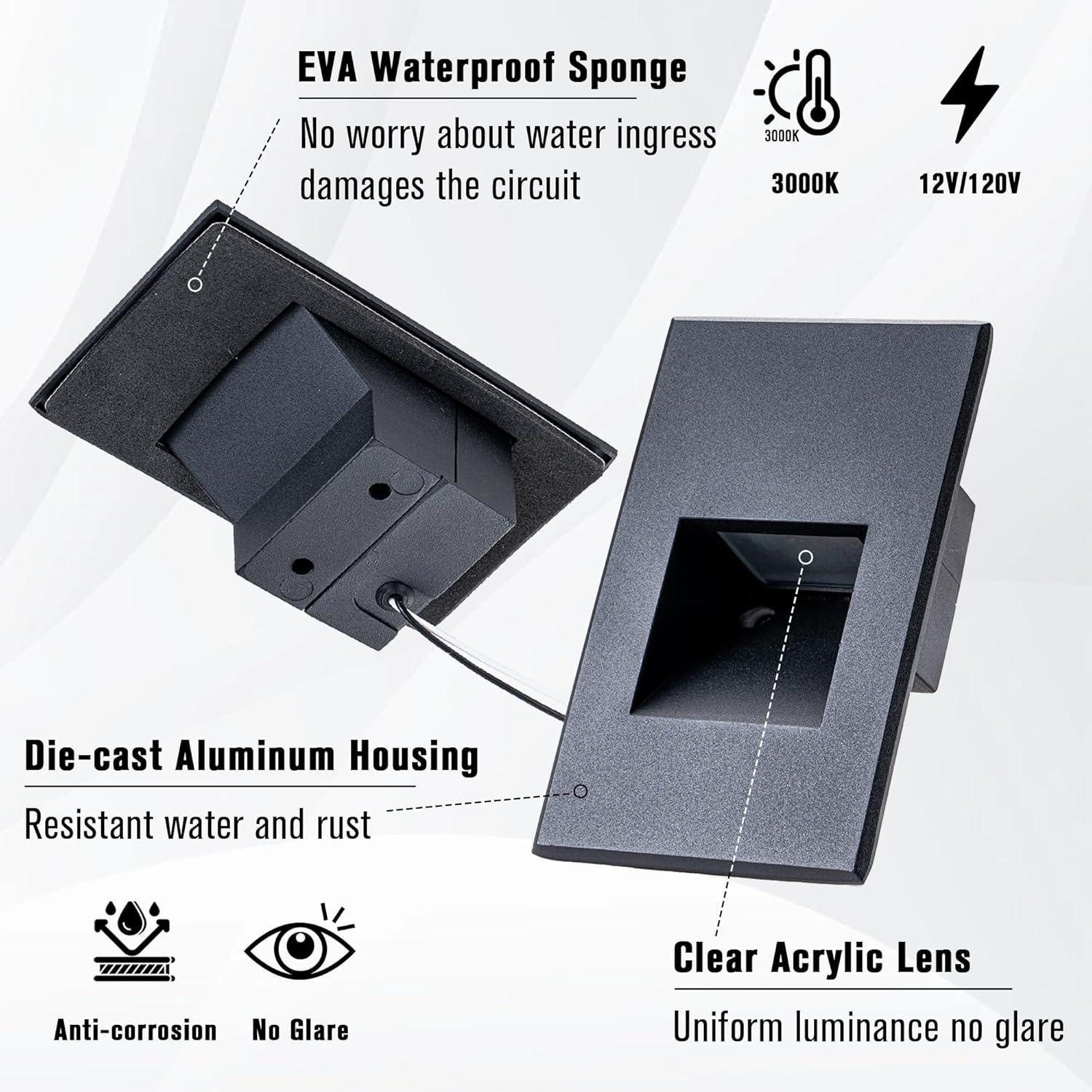 LED Step Lights 3000K Vertical Set of 3