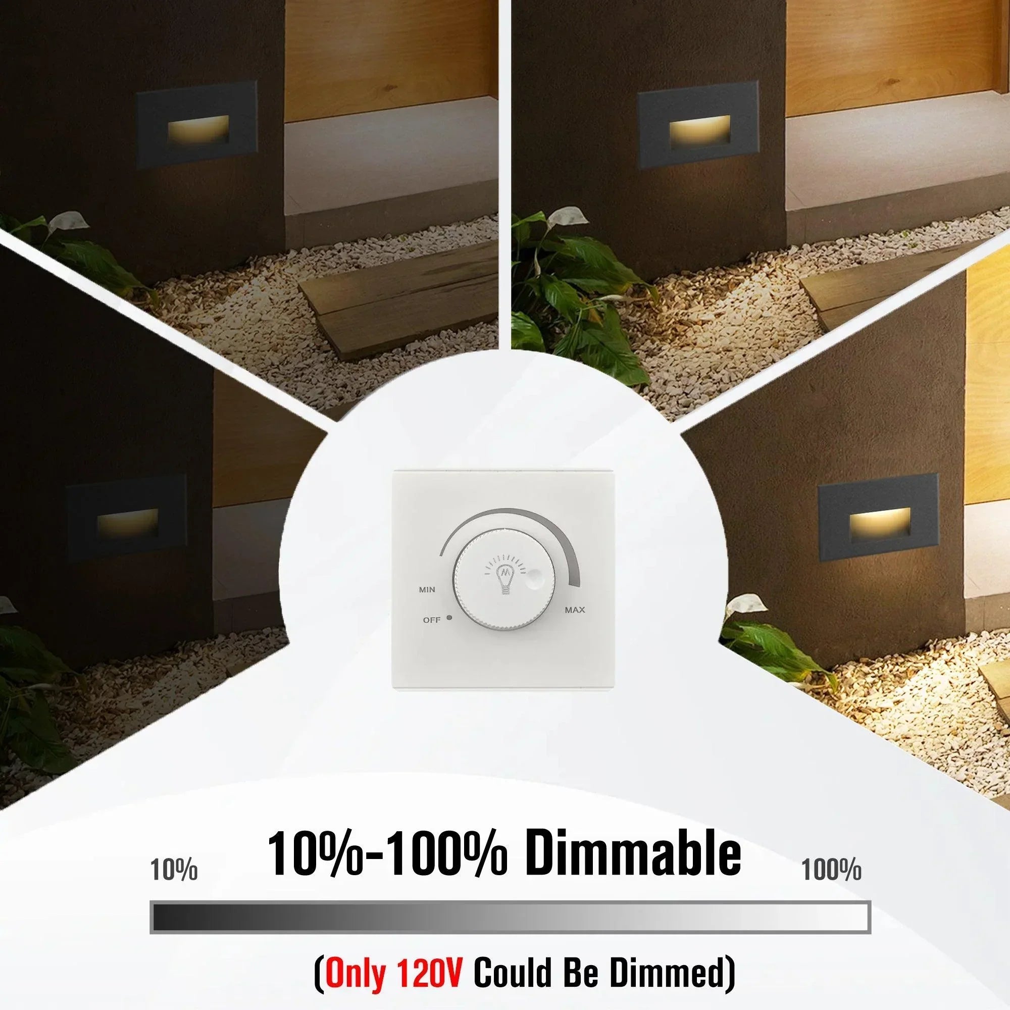 LED Step Lights 3000K Horizontal Set of 3