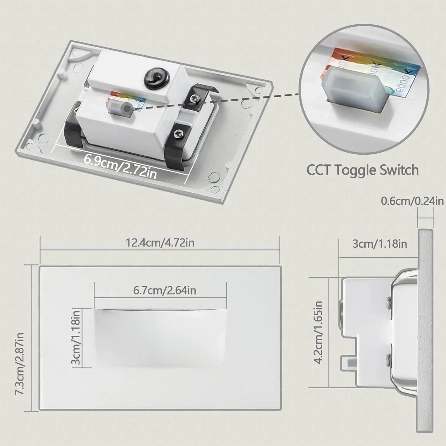 LED Step Lights 3CCT Horizontal (Switch by Toggle)
