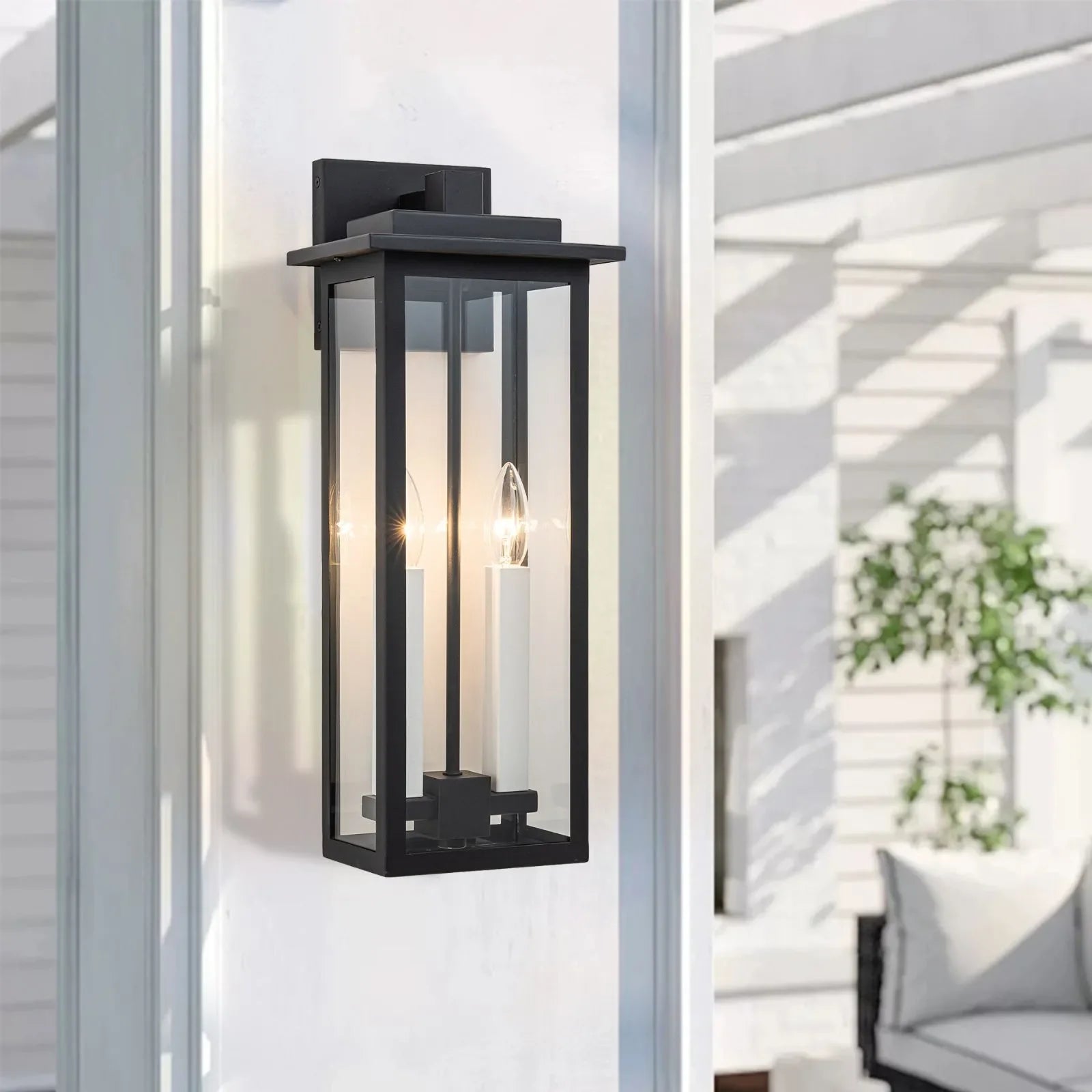 19.5" Outdoor Wall Lights with White Candelabra Interior
