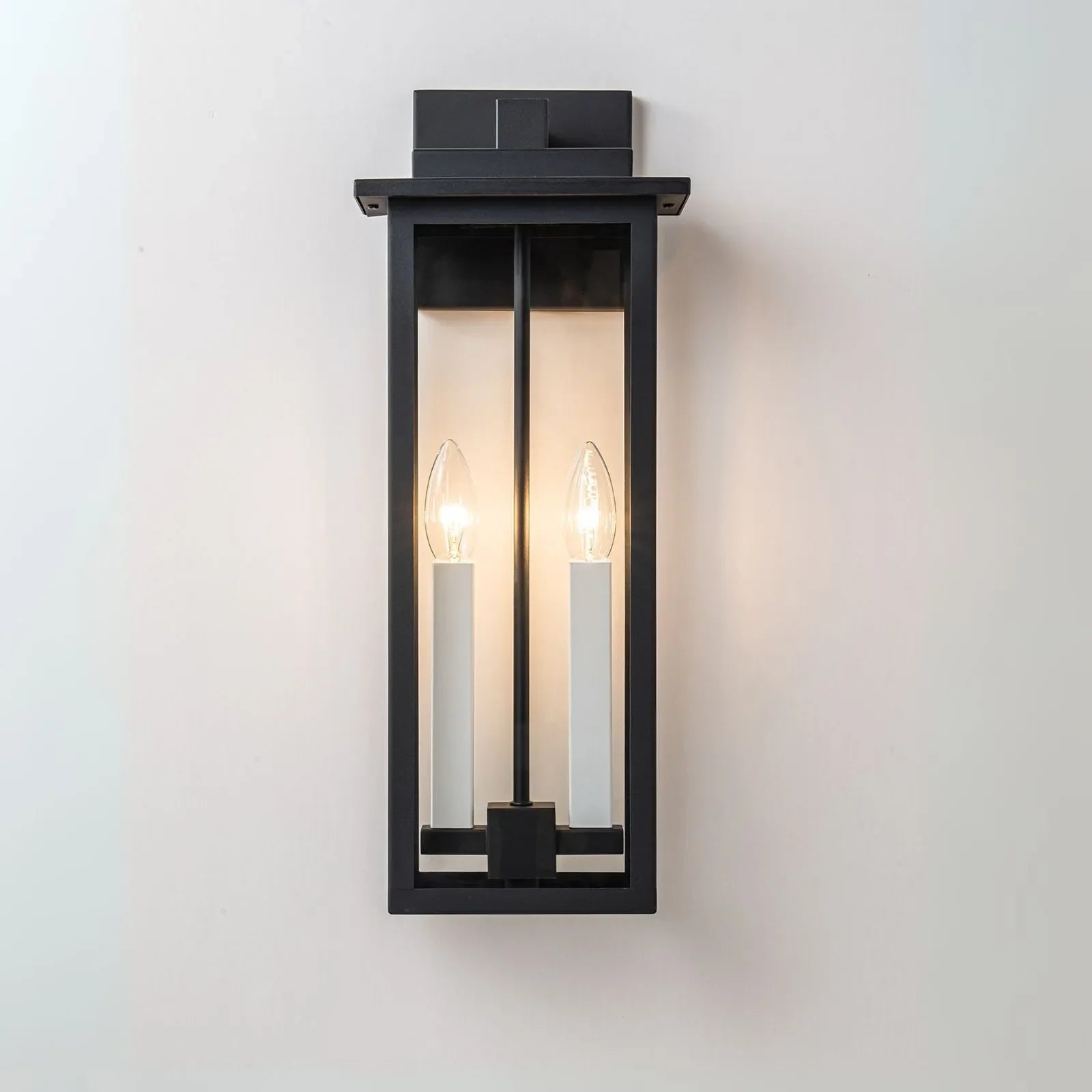 19.5" Outdoor Wall Lights with White Candelabra Interior