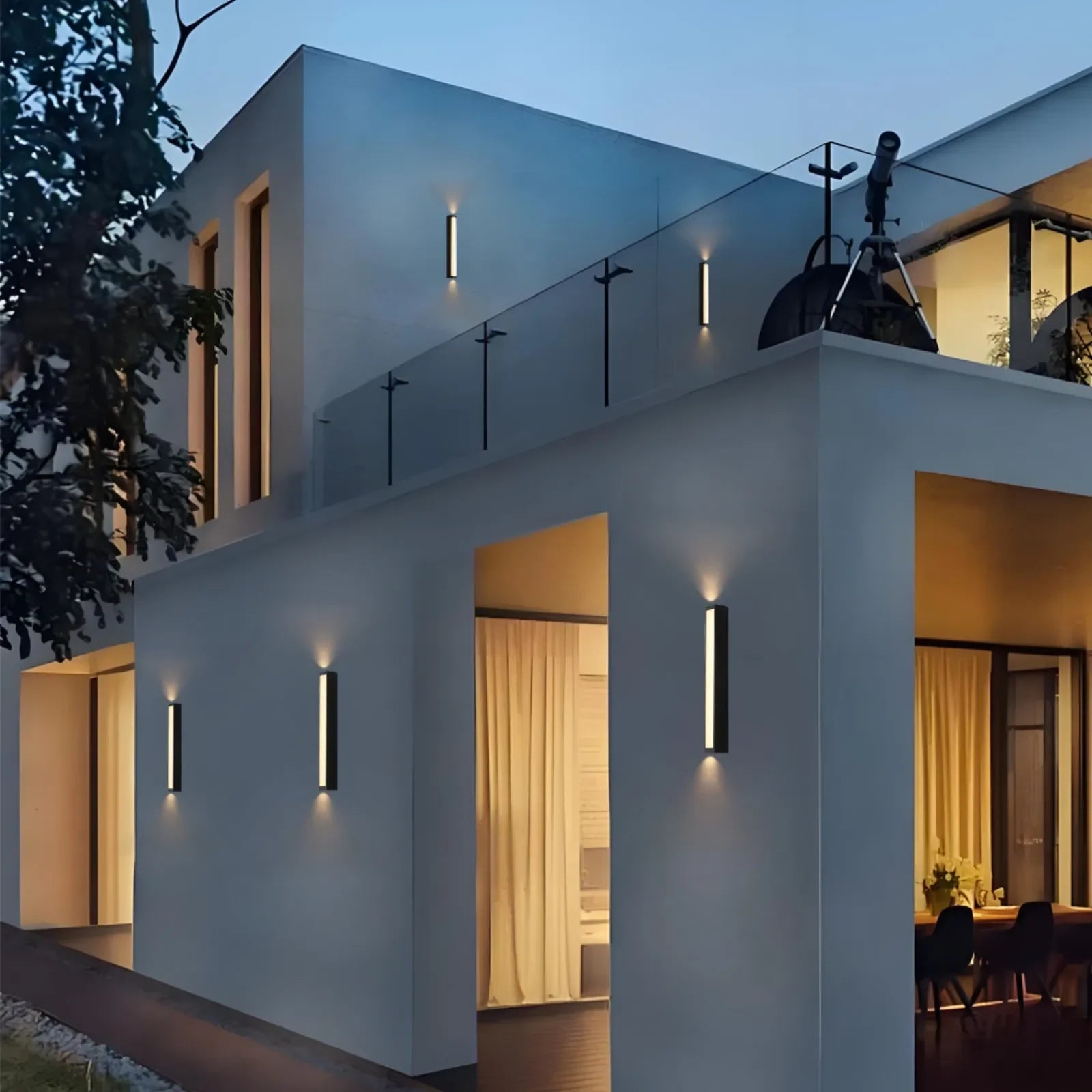 23.6” Modern Dimmable Outdoor LED Wall Sconce 1 Pack