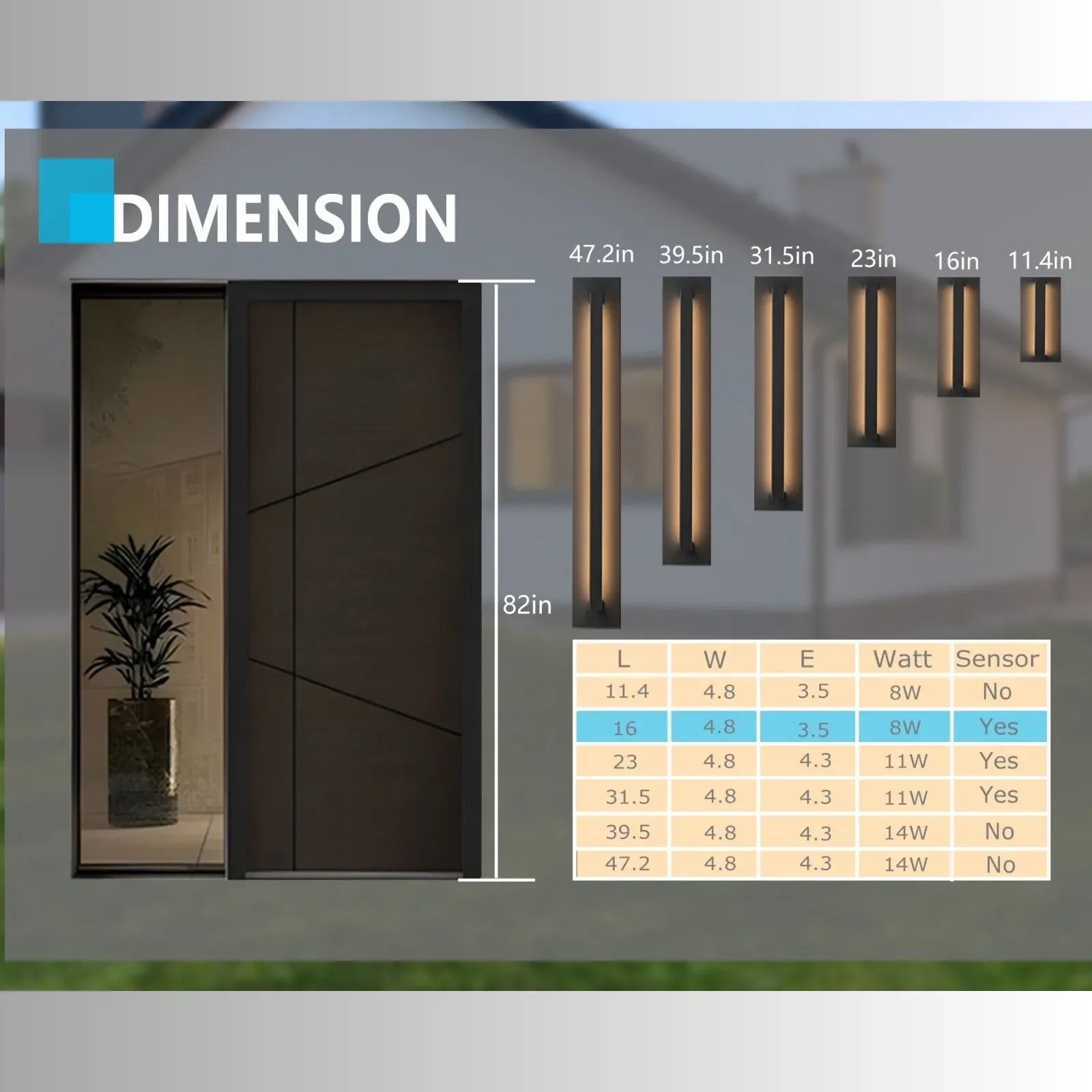 Motion Sensor Outdoor Wall Lights LED 3000K Modern Wall Sconce Lighting