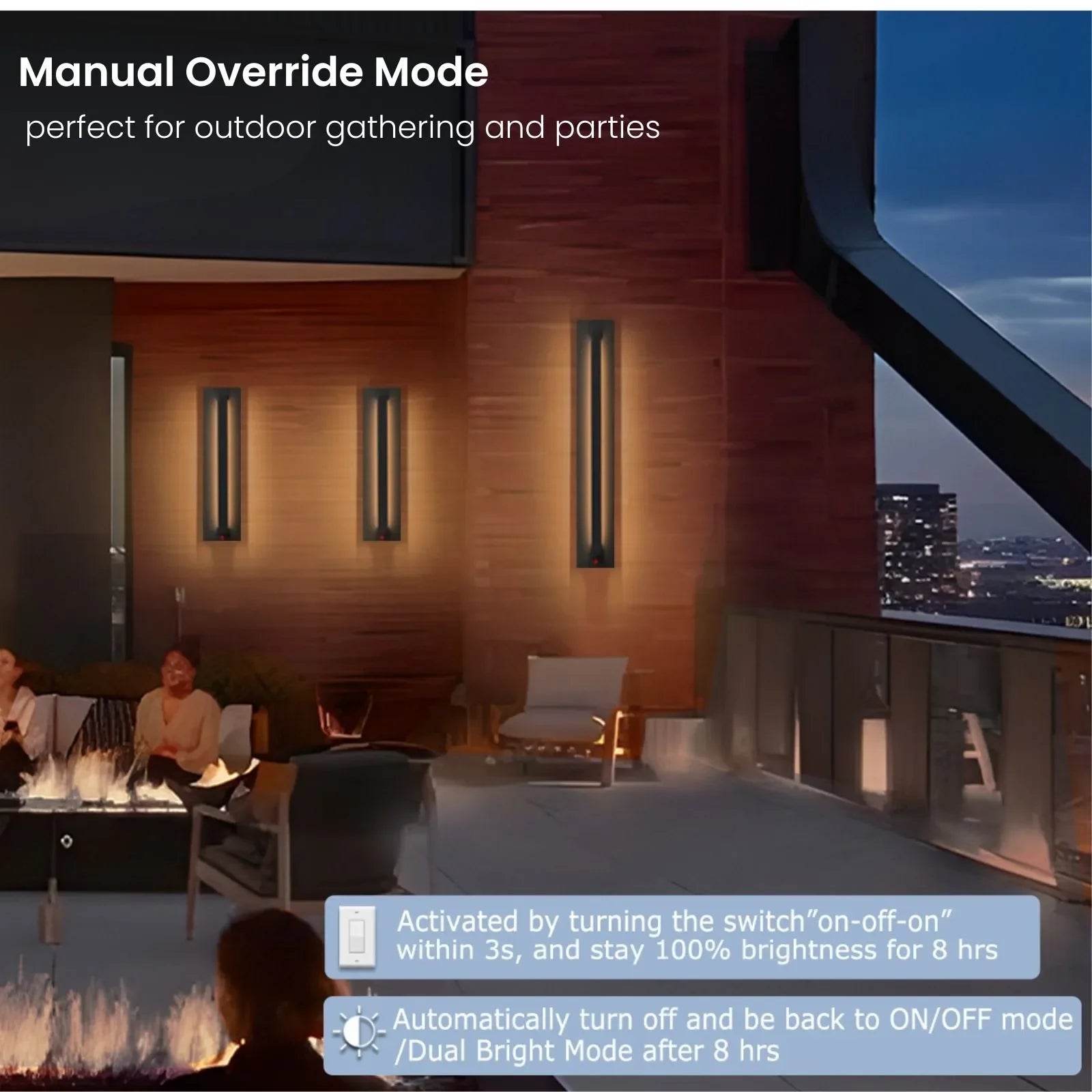 Motion Sensor Outdoor Wall Lights LED 3000K Modern Wall Sconce Lighting