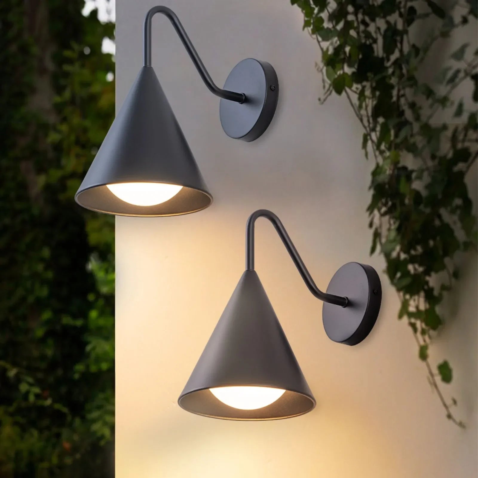 10.6" Outdoor Wall Lights 3000K LED Porch Wall Sconce Set of 2