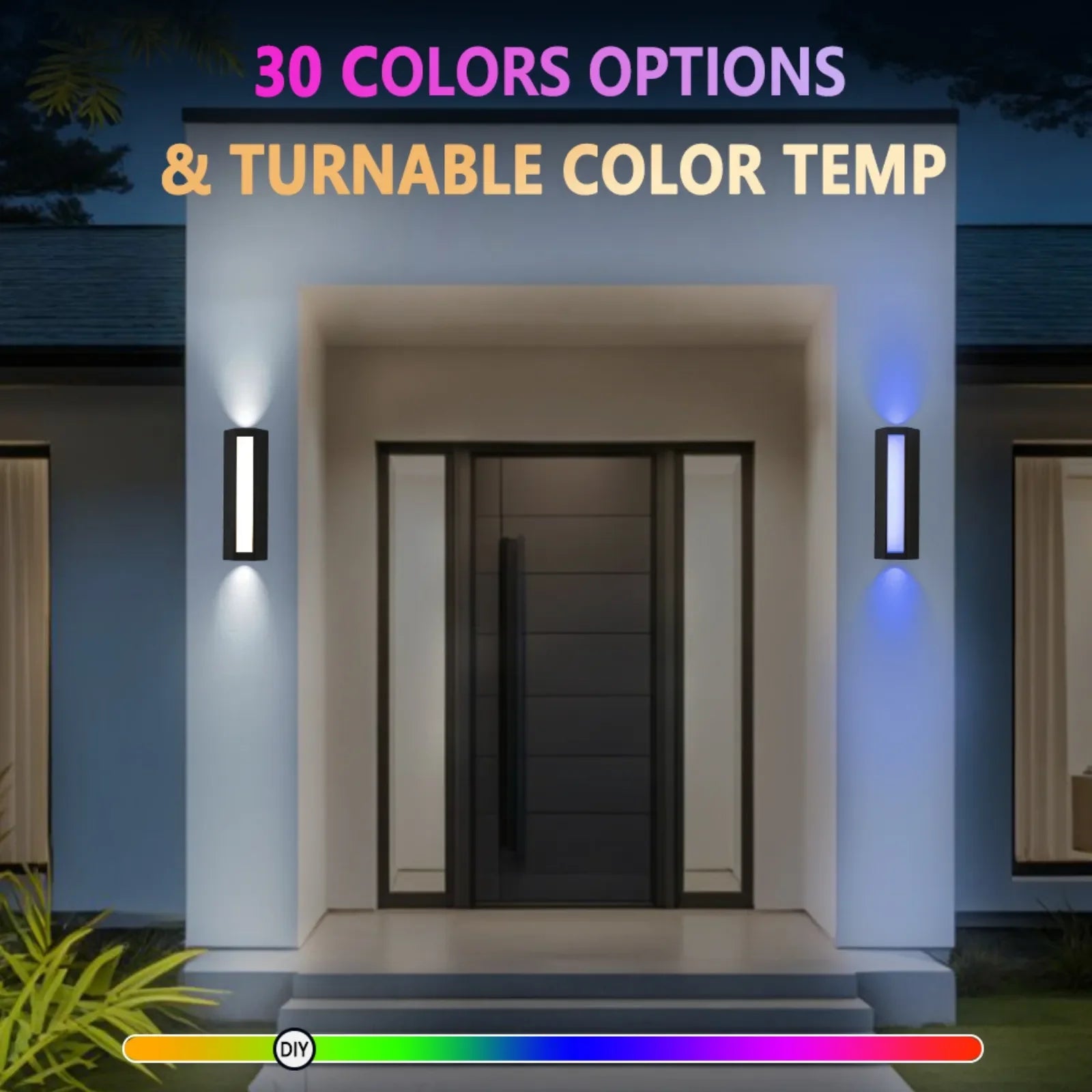 11.8” Modern RGB Outdoor Wall Lights Set of 2