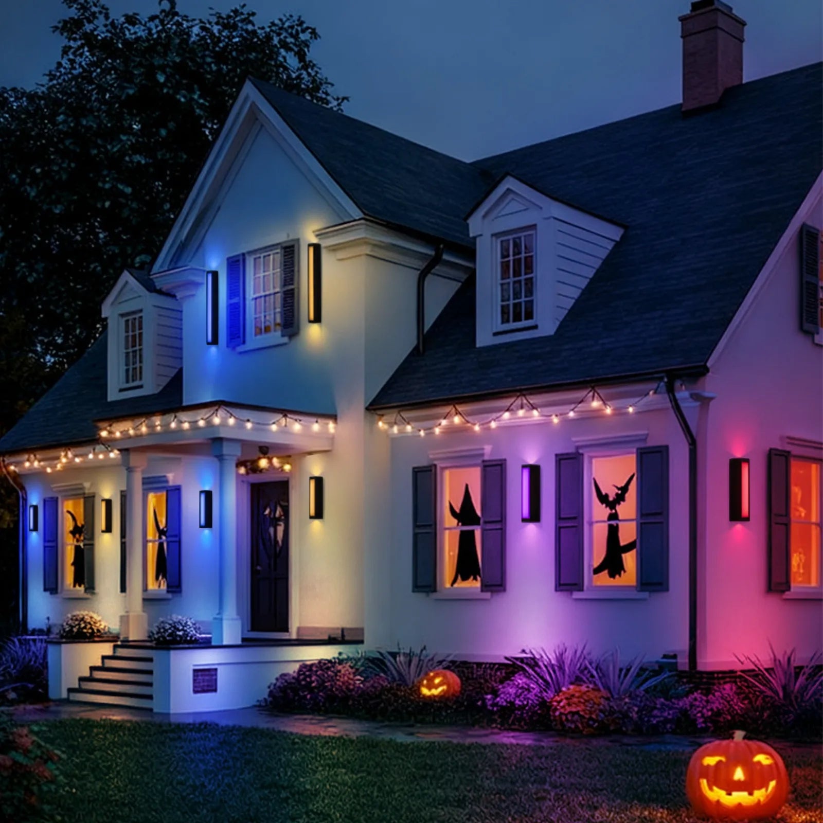 11.8” Modern RGB Outdoor Wall Lights Set of 2