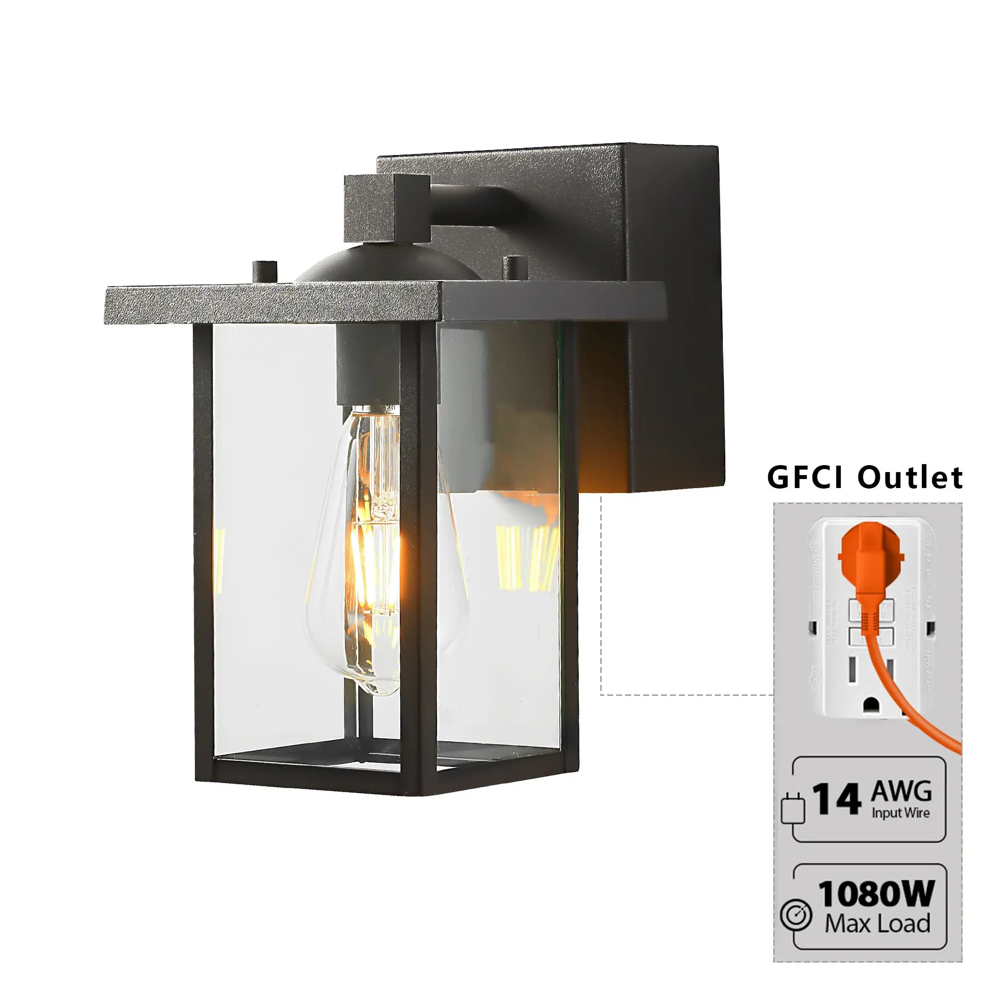 Outdoor Wall Lights with GFCI Outlet