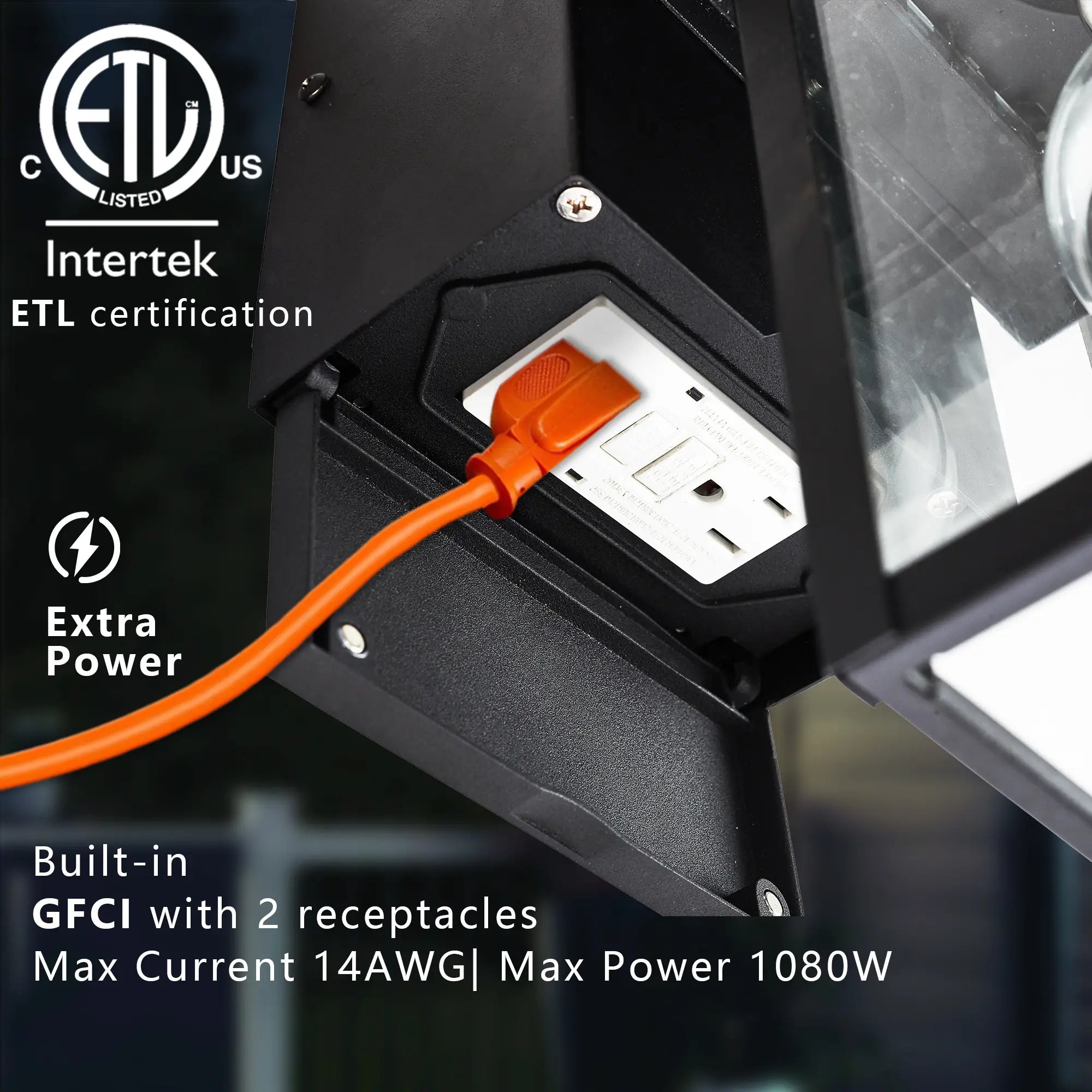 Outdoor Wall Lights with GFCI Outlet