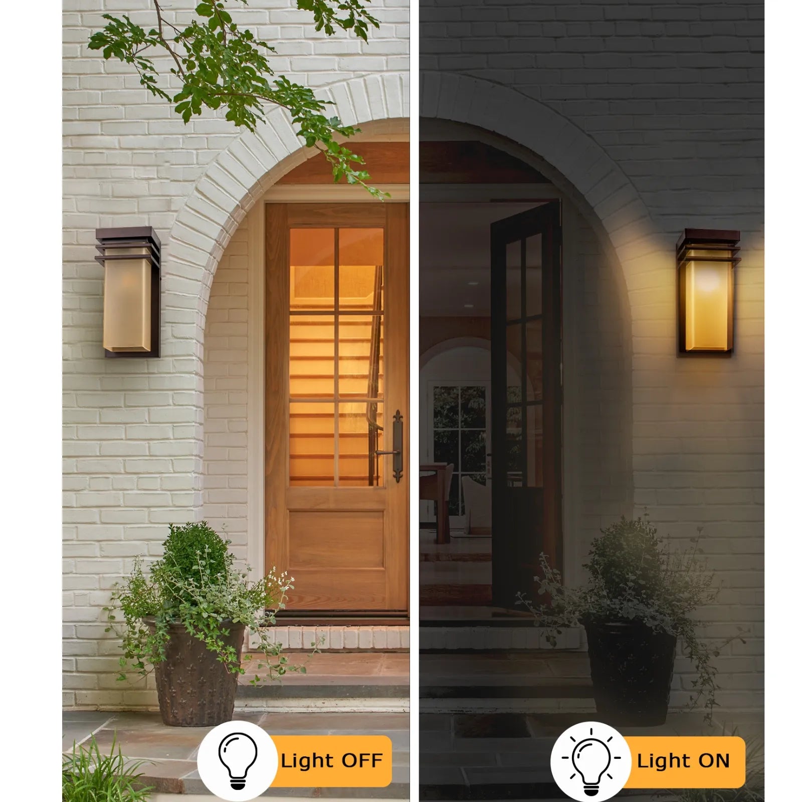 12" Bronze Outdoor Patio Lights with Antique Amber Glass