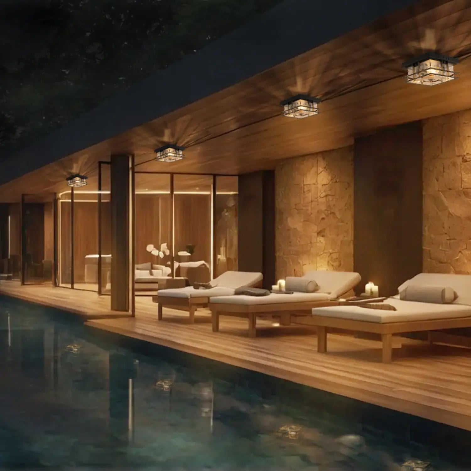 9.5" Outdoor Ceiling Lights with Motion Sensor Upgraded Dusk to Dawn 2-Light