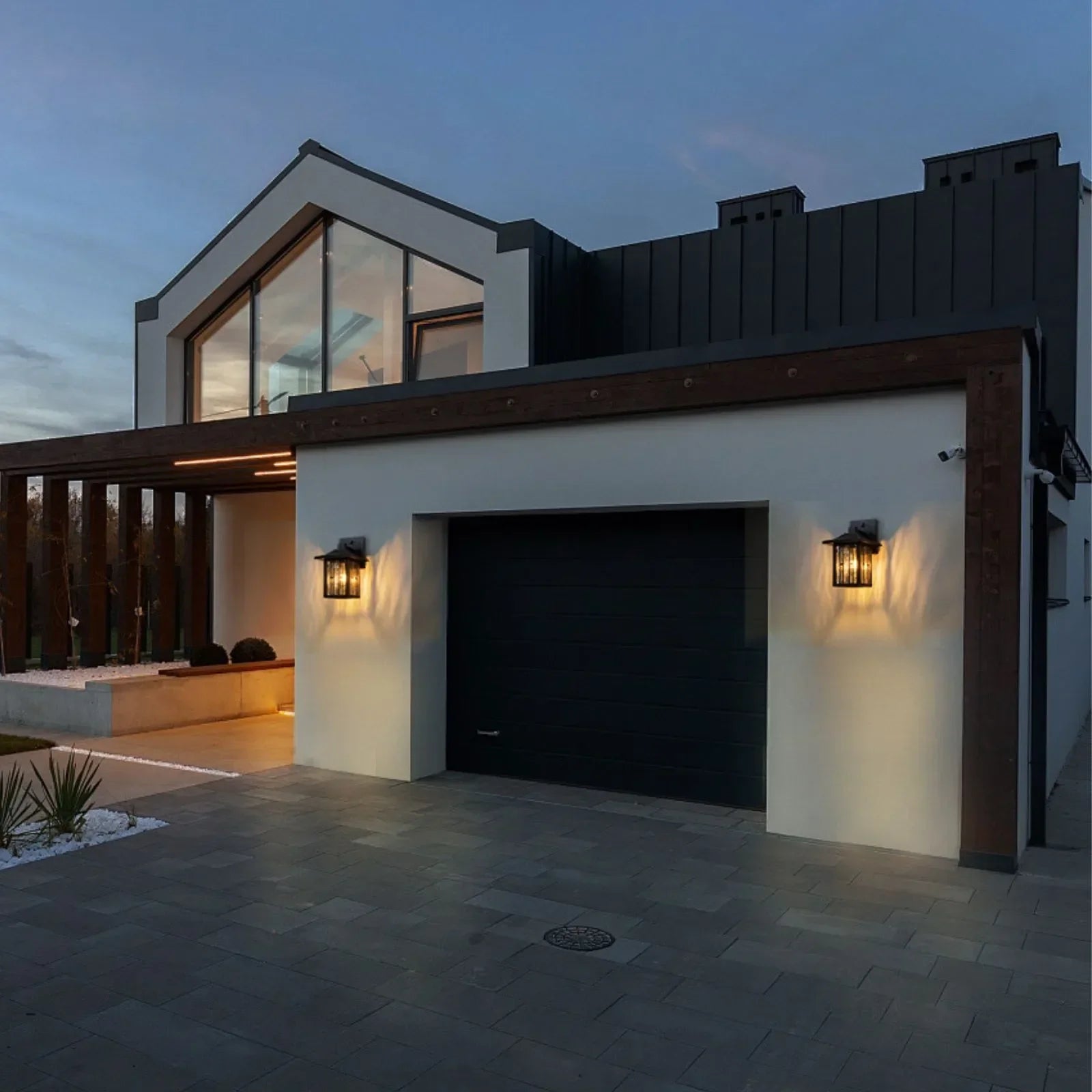 Motion Sensor Dusk to Dawn Outdoor Wall Lights Set of 2