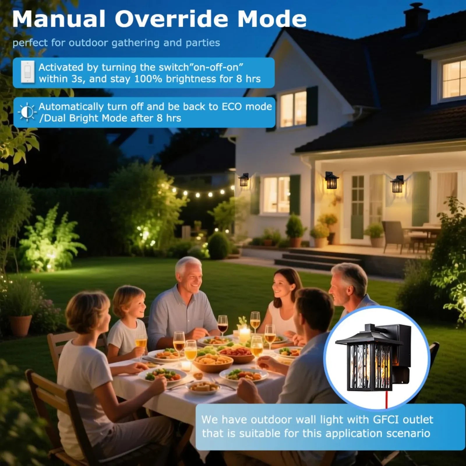 Motion Sensor Dusk to Dawn Outdoor Wall Lights Set of 2