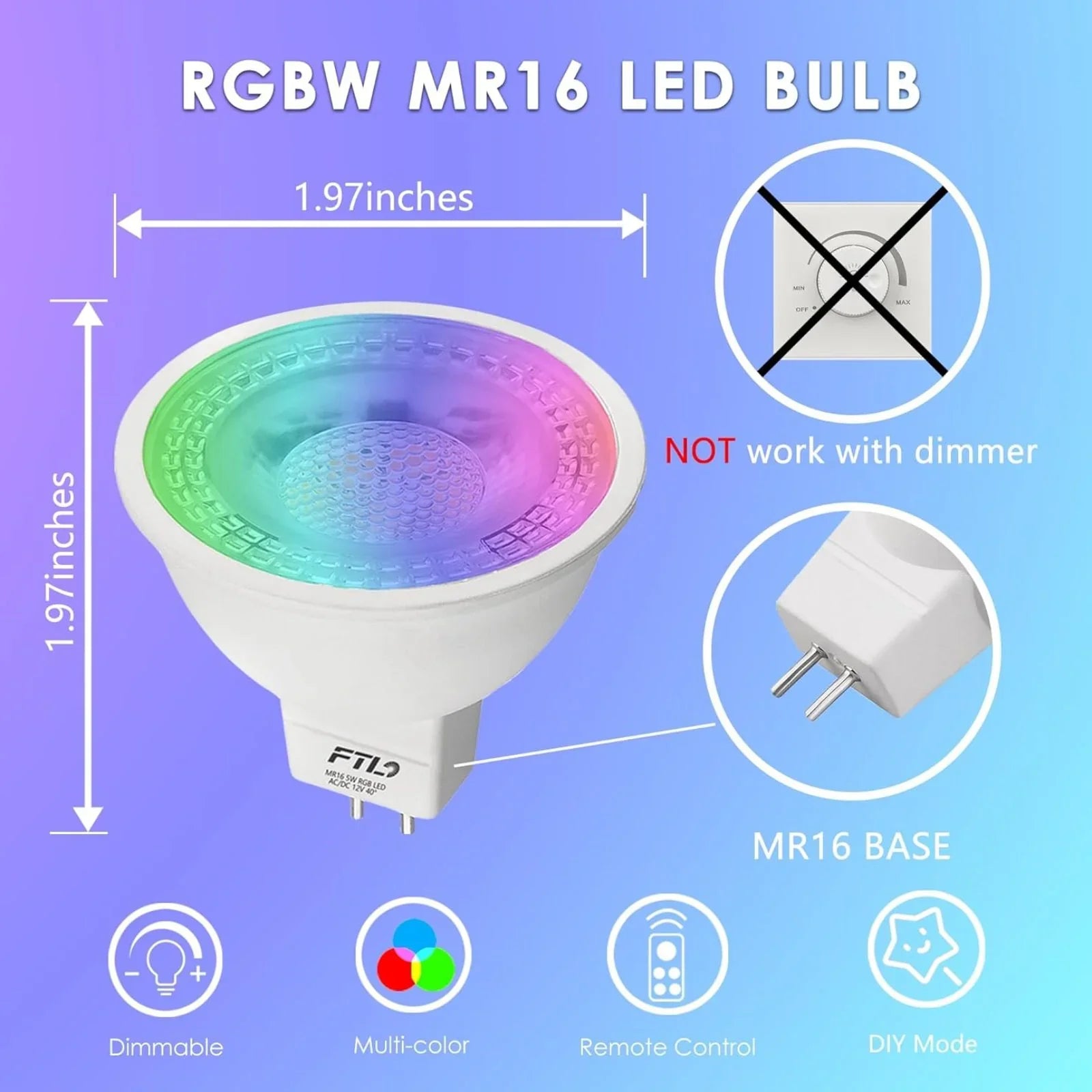 RGB Color Changing MR16 LED Bulbs with Remote