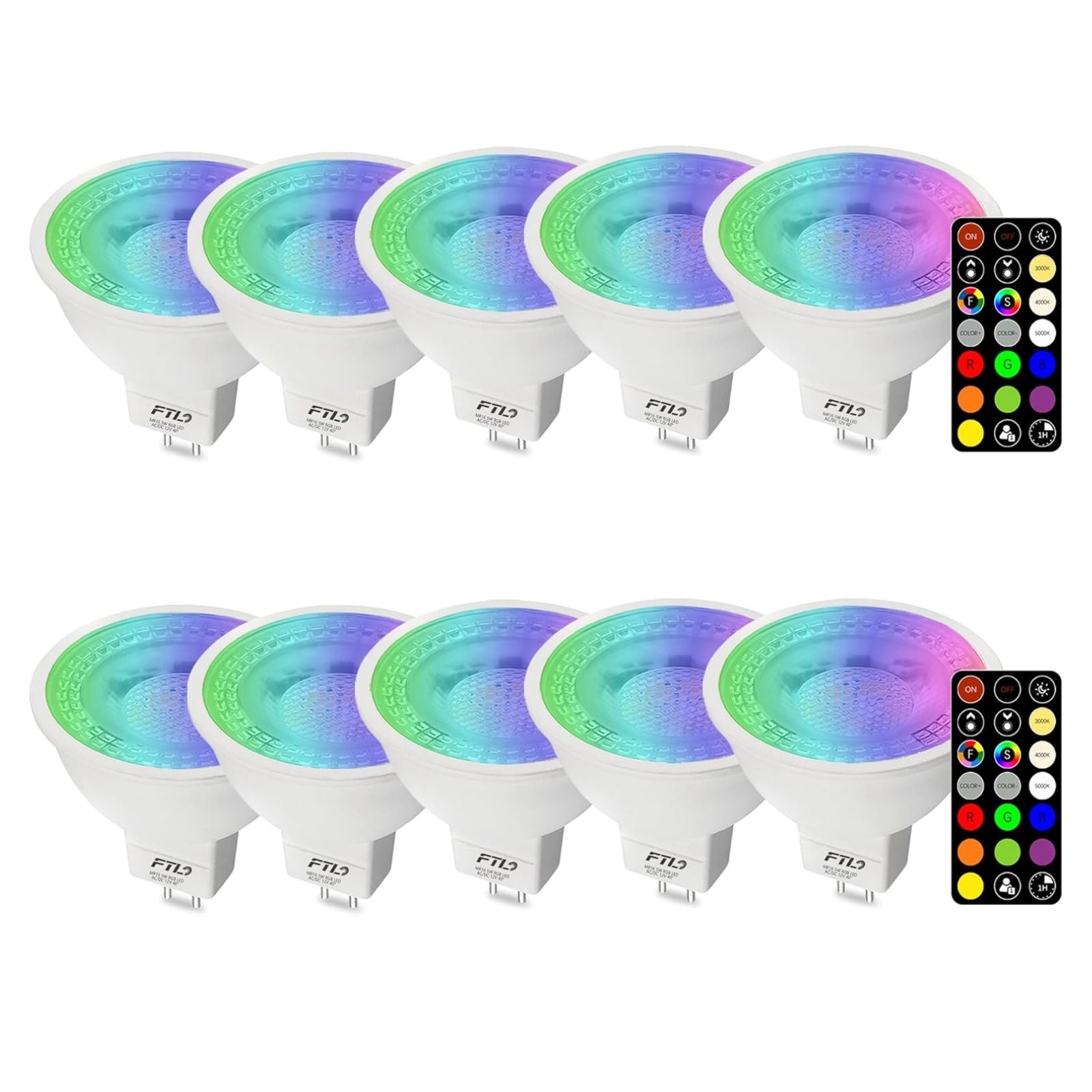 RGB Color Changing MR16 LED Bulbs with Remote