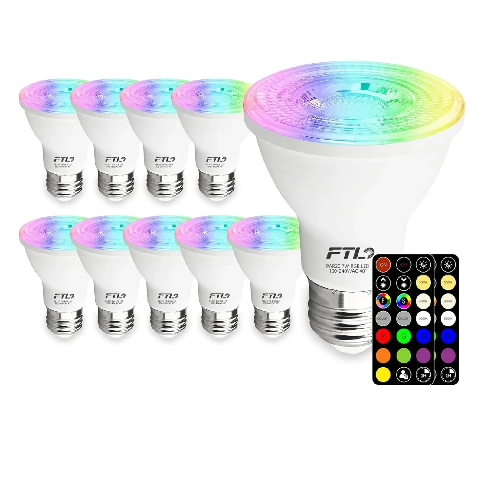 RGB Color Changing PAR20 LED Bulbs with Remote