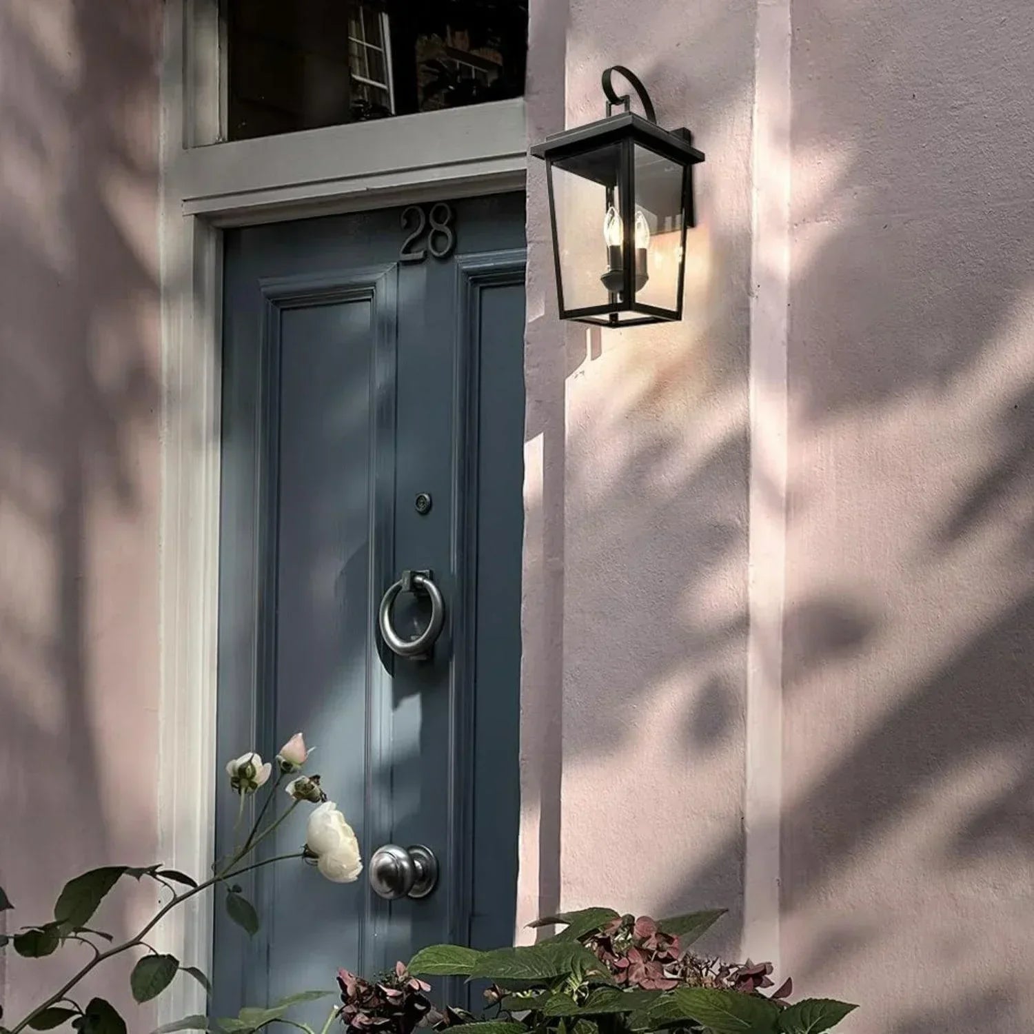 Matte Black Outdoor Wall Lights with Clear Glass - FTL Outdoor Wall Lighting LED Light Bulbs