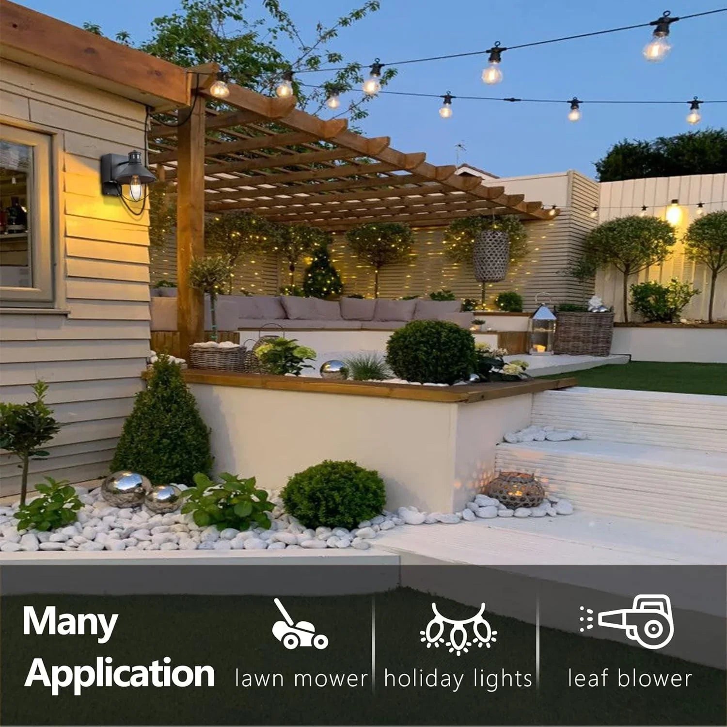 Motion Sensor Dusk to Dawn Outdoor Wall lights with GFCI Outlet - FTL Outdoor Wall Lighting LED Light Bulbs