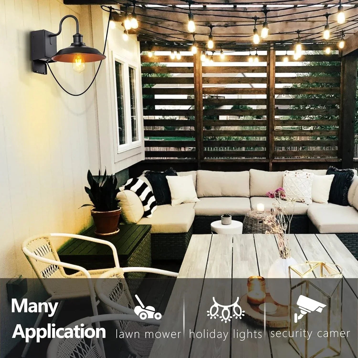 Black Outdoor Wall Lights with GFCI Outlet - FTL Outdoor Wall Lighting LED Light Bulbs