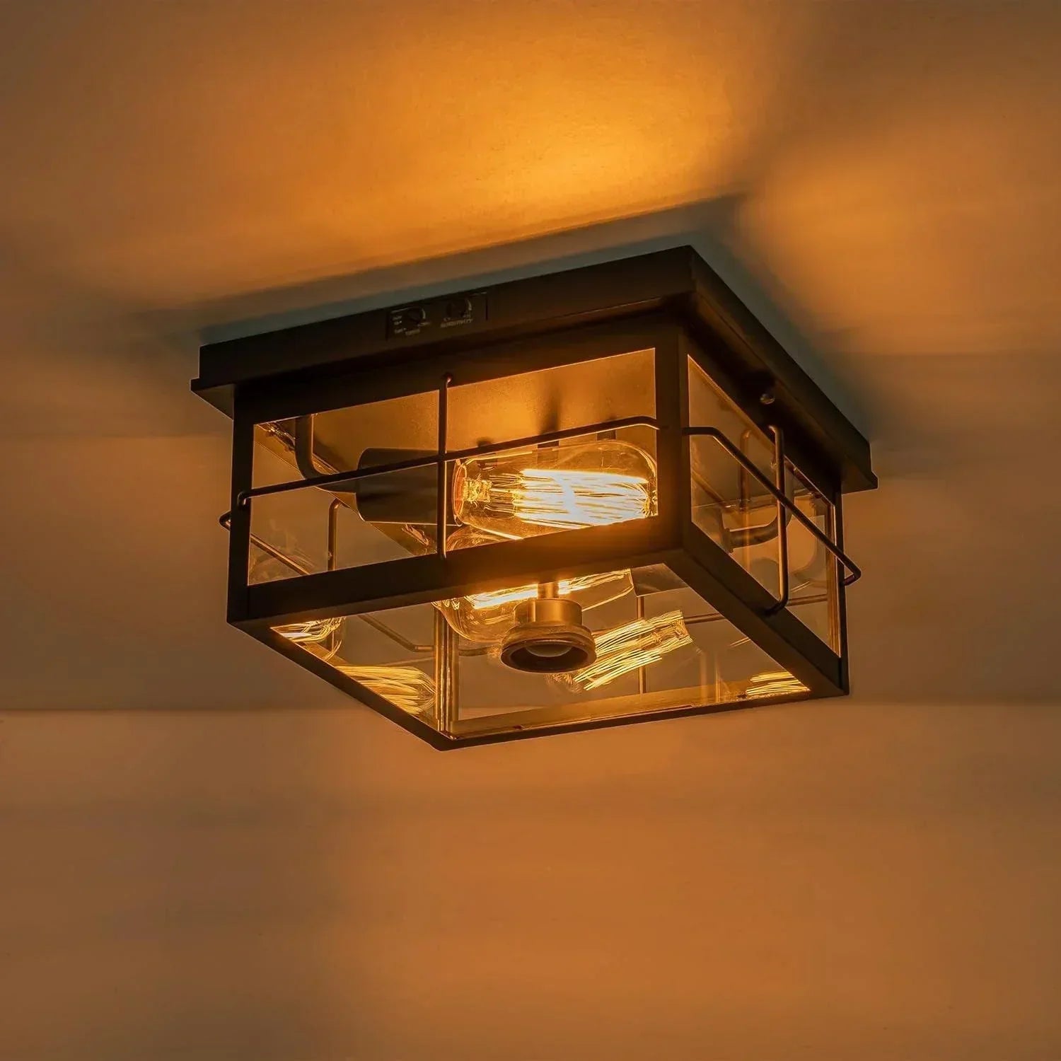 Modern Outdoor Ceiling Light Motion Sensor Adjustable 2-Light Fixture, image size:1500x1500