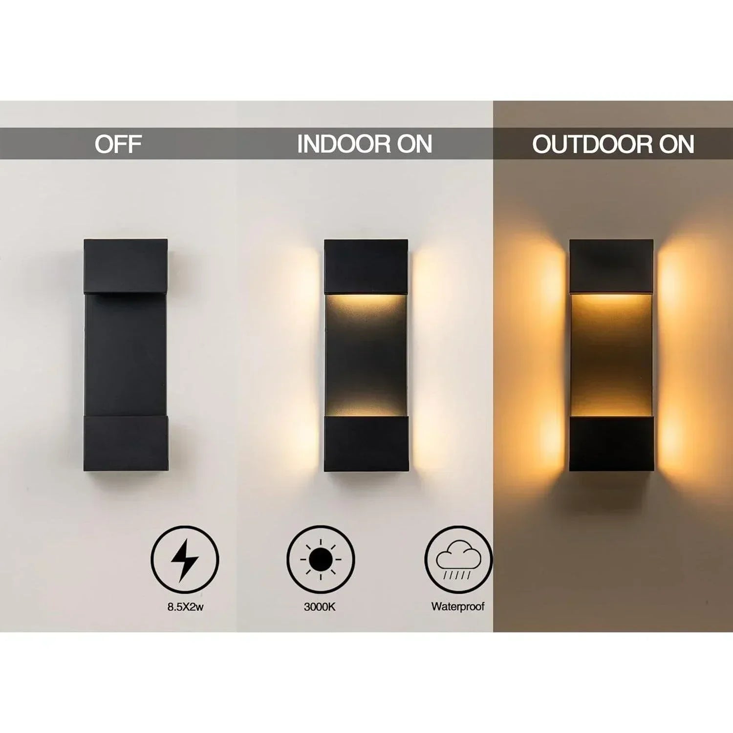 15" LED Outdoor Wall Lights Black - FTL Outdoor Wall Lighting LED Light Bulbs