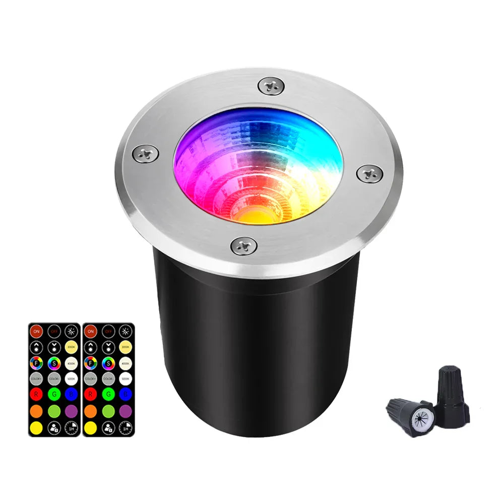 RGB LED In-Ground Well Light with Remote