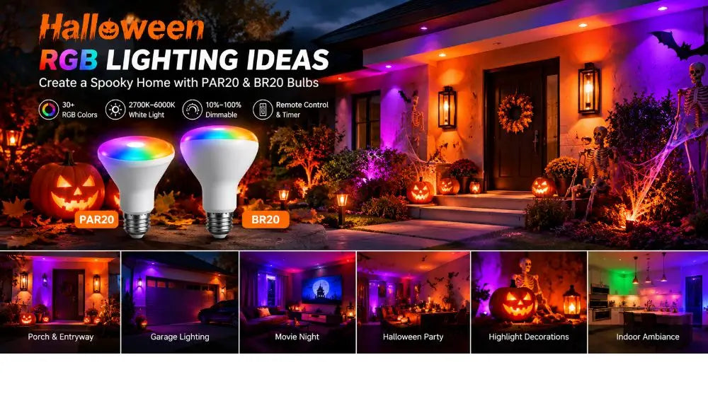 Halloween RGB Light Bulb Ideas: Create a Spooky Home with PAR20 & BR20 Bulbs