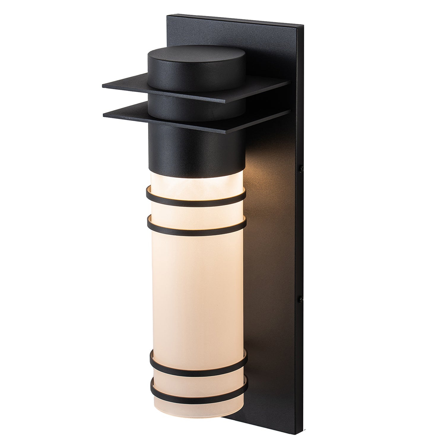 LED Black Outdoor Wall Lights with Frosted Glass - FTL Outdoor Wall Lighting LED Light Bulbs